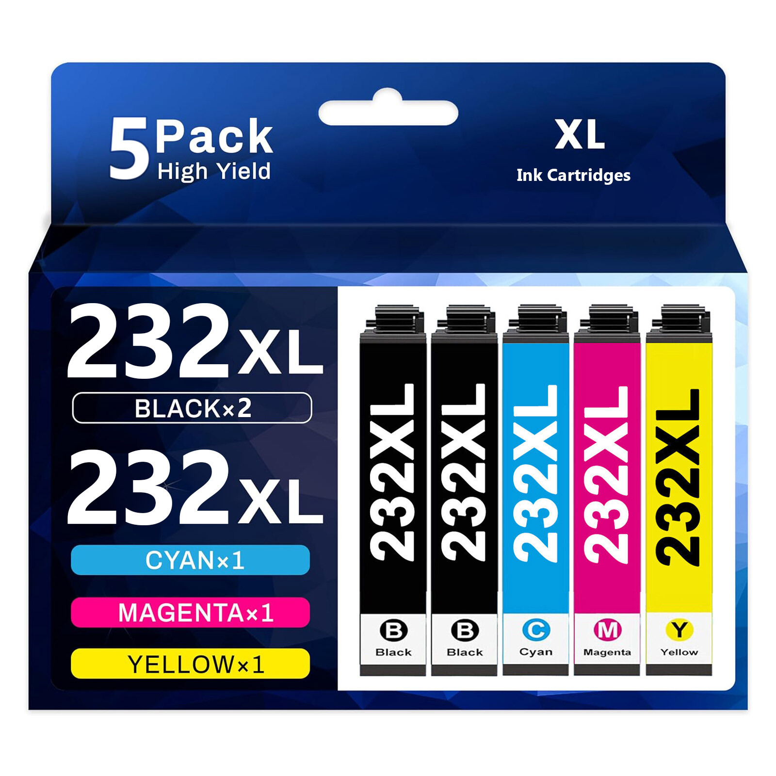 5 Pack 232XL T232XL Ink Cartridges for Epson 232 WF-2930 WF-2950 XP-4200 XP-4205