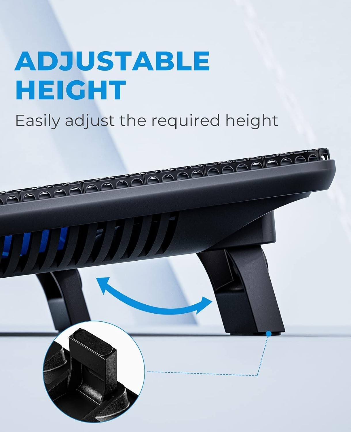 Lightweight Portable Laptop Cooling Pad with Metal Mesh for Stability & Cooling