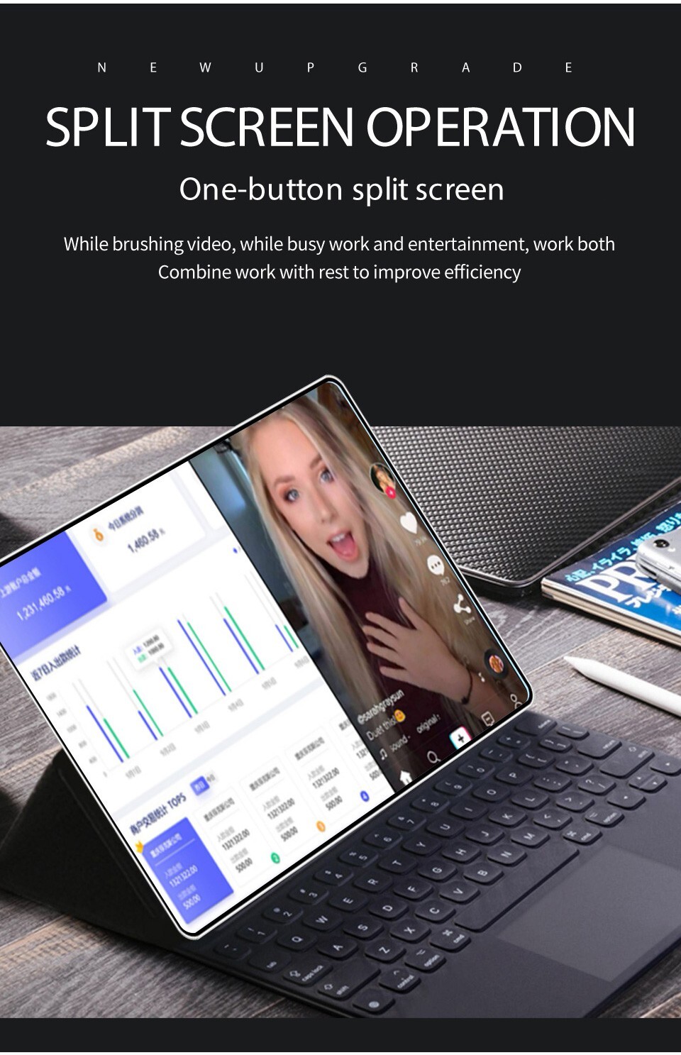 2025 10.1″ Tablet Android12 8+256GB , Wifi 5G 4G Dual SIM GPS Keyboard Included