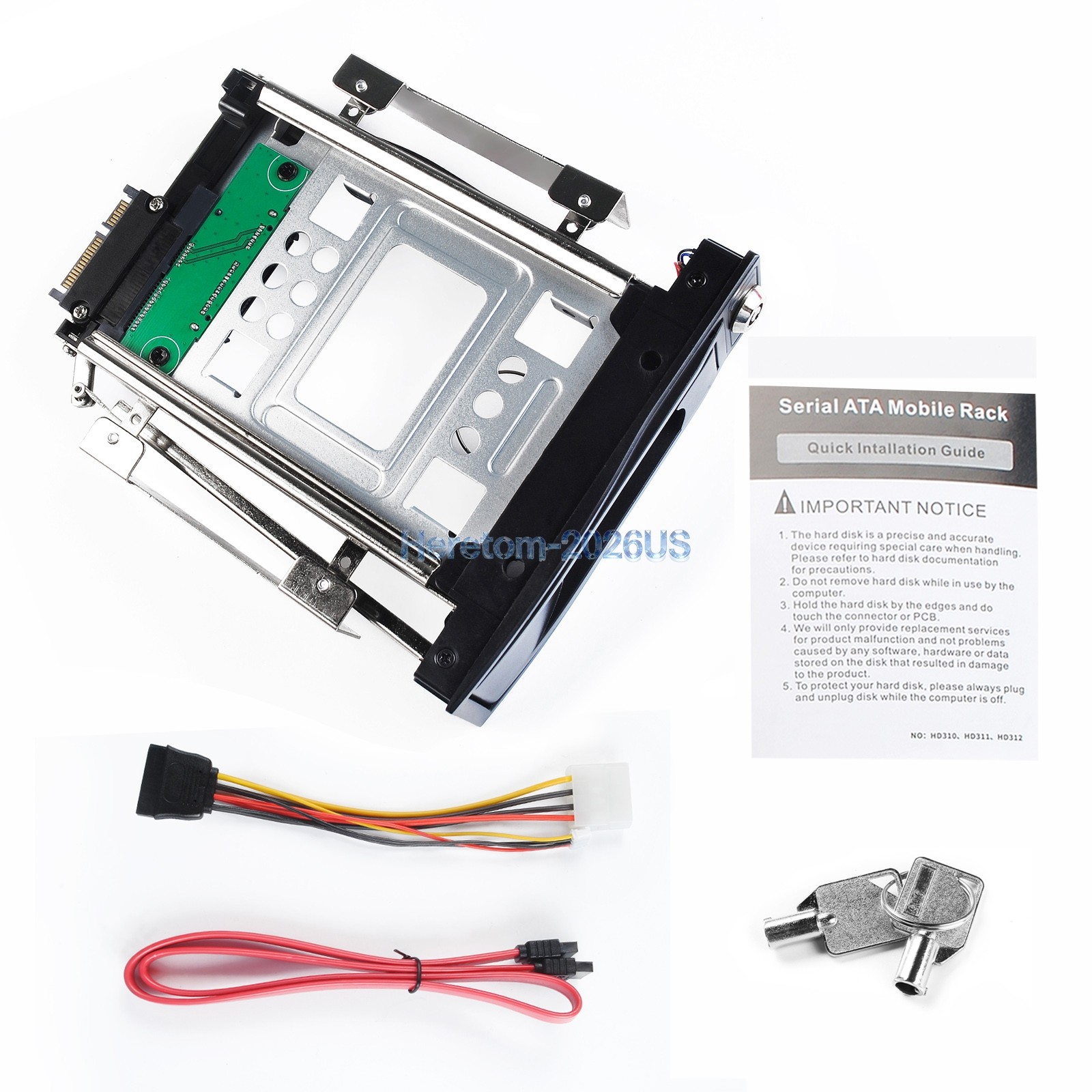 5.25″ to 3.5″ 2.5″ HDD Adapter 654540 + Optical Drive Bay Hard Drive Caddy Tray