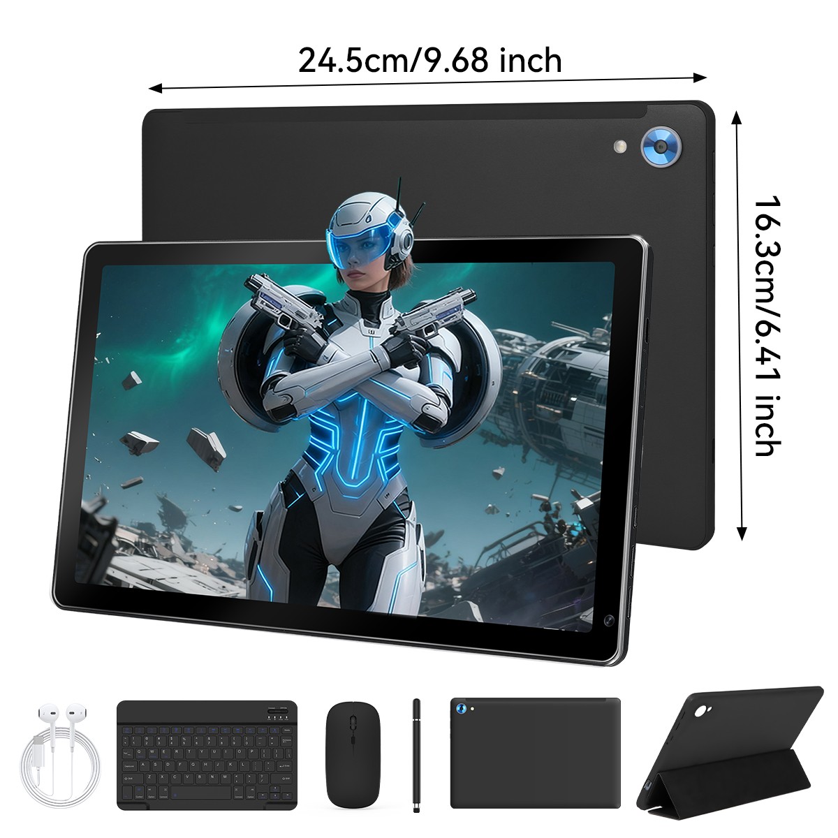 AEEZO 10.1 inch Android 15 Tablets Octa-Core 24+128GB 5G/2.4G WIFI Dual Camera
