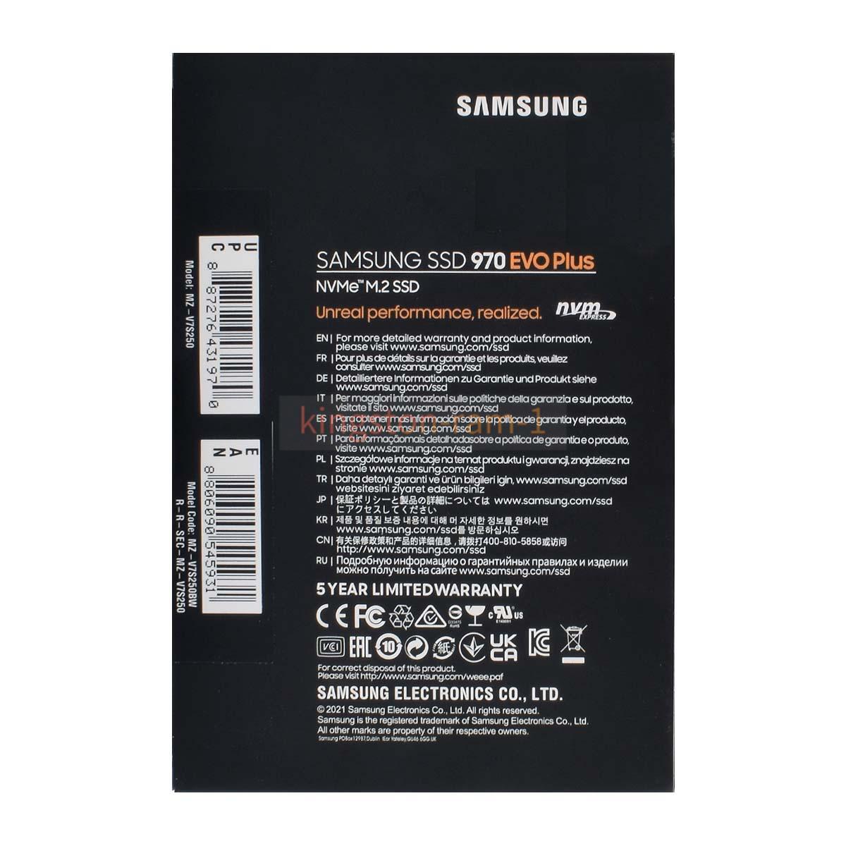 Samsung SSD 970 EVO Plus 1TB 2TB 500GB 250GB PCIe M2 NVMe 3500MB/s for Laptop