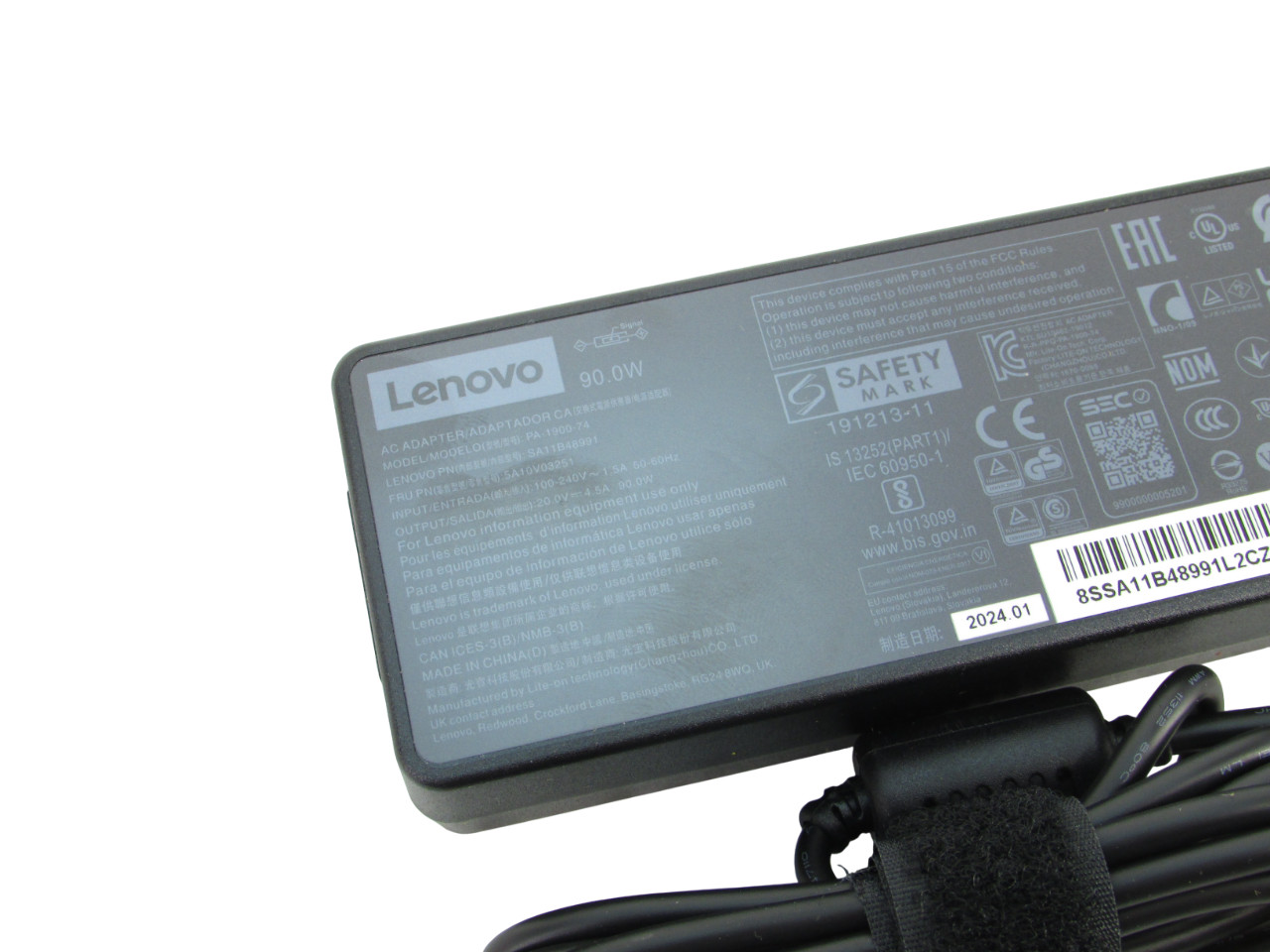 Lenovo 90W 20V 4.5A Laptop AC Adapter Yellow Square Tip SA11B48992