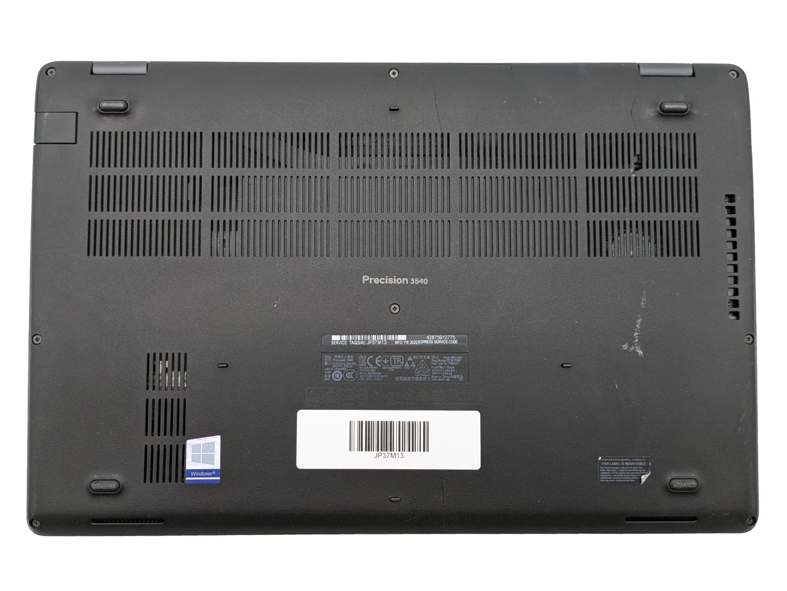Dell Precision 3540 – Intel Core i7-8665U, 8GB RAM, 256GB SSD, no OS