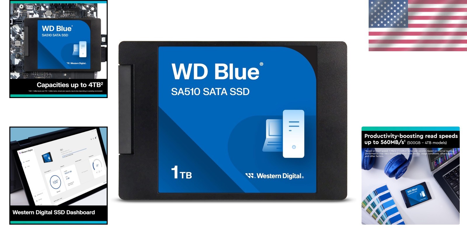 WD Blue 1TB SATA III SSD – 2.5″/7mm – Up to 560 MB/s
