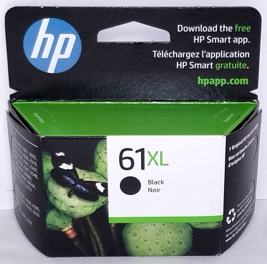 HP 61XL (CH563WN) Black Ink Cartridge Exp 02/2026, GENUINE OEM in Sealed Box NEW