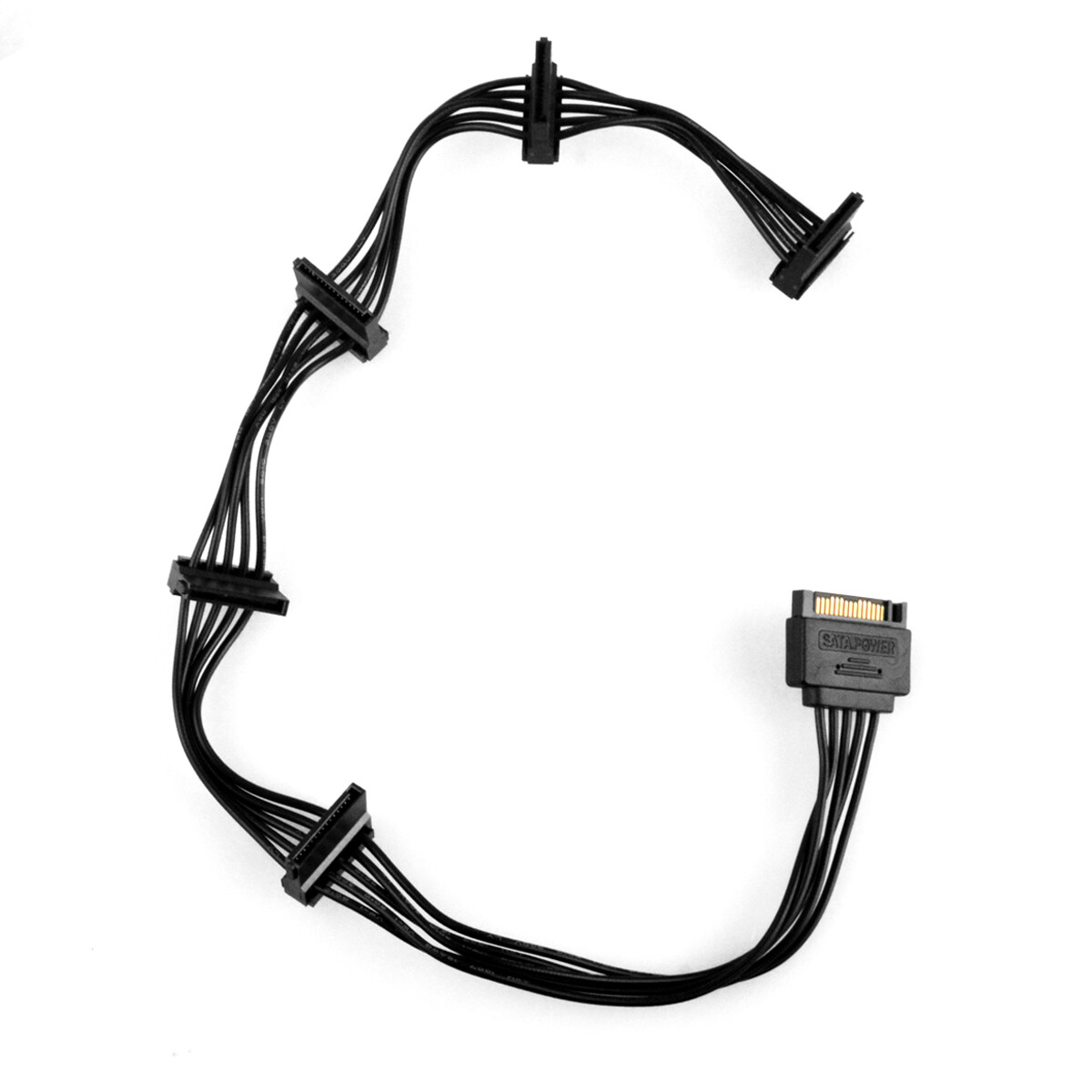 15-Pin SATA Power 1 Male To 5 Female Splitter Hard Drive Cable for HDD SSD A++