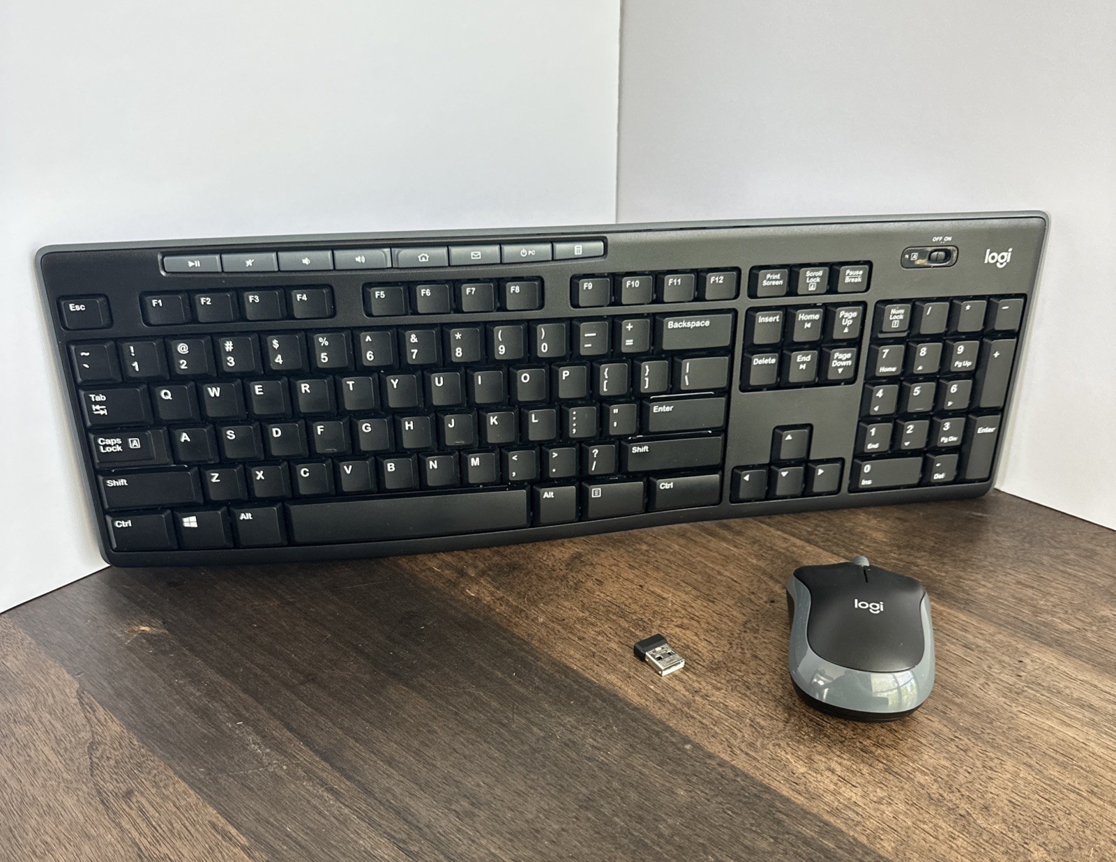 Logi K270 Wireless Keyboard And Logitech Marathon Mouse Black M185 w/ Dongle