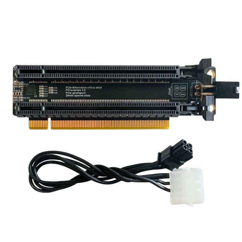Sintech PCI-e 4.0 16X to 2 Ports PCIe 8X/16X Expansion Card,PCIe Bifurcation x16