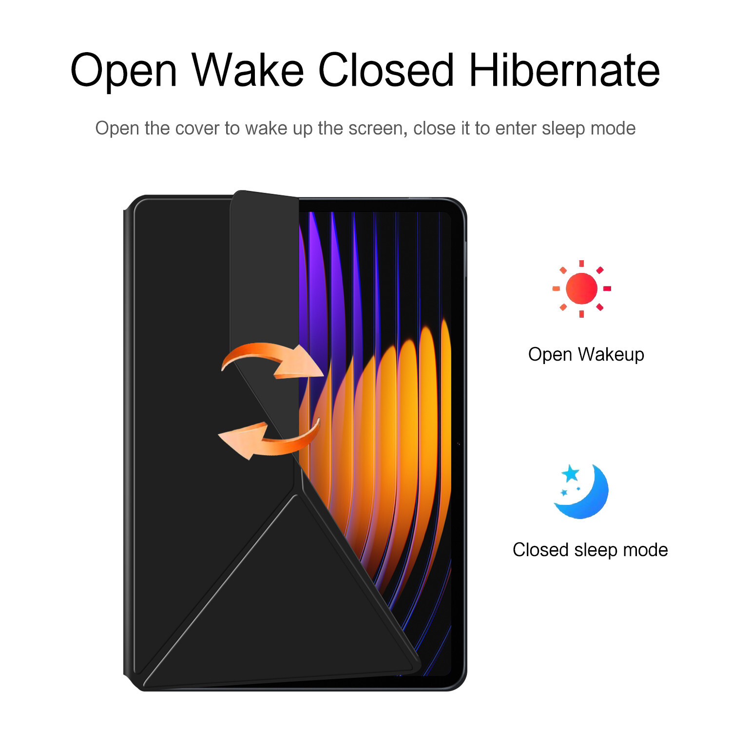 For Xiaomi Pad 7 /Pro 11.2in Thin Auto Sleep Magnetic Closure Fold Leather Case