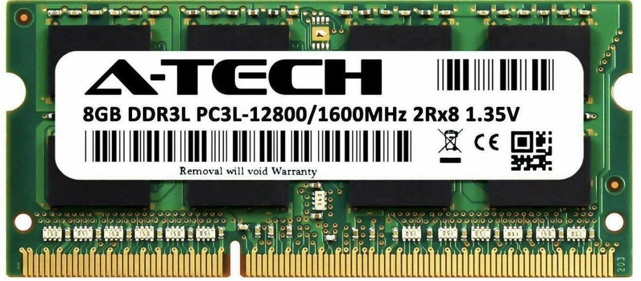 A-Tech 8GB DDR3 1600 PC3-12800 Laptop SODIMM 204-Pin Memory RAM PC3L DDR3L 1x 8G