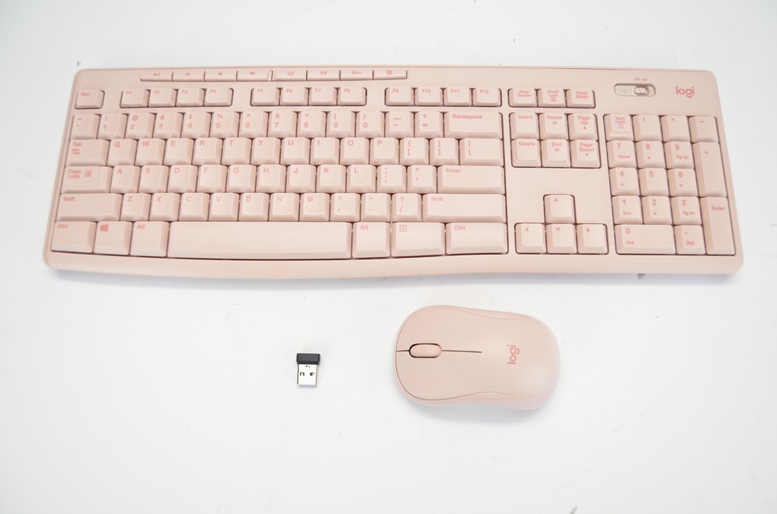 Logitech K270 Keyboard & M220 Mouse Pastel Pink Very Nice!