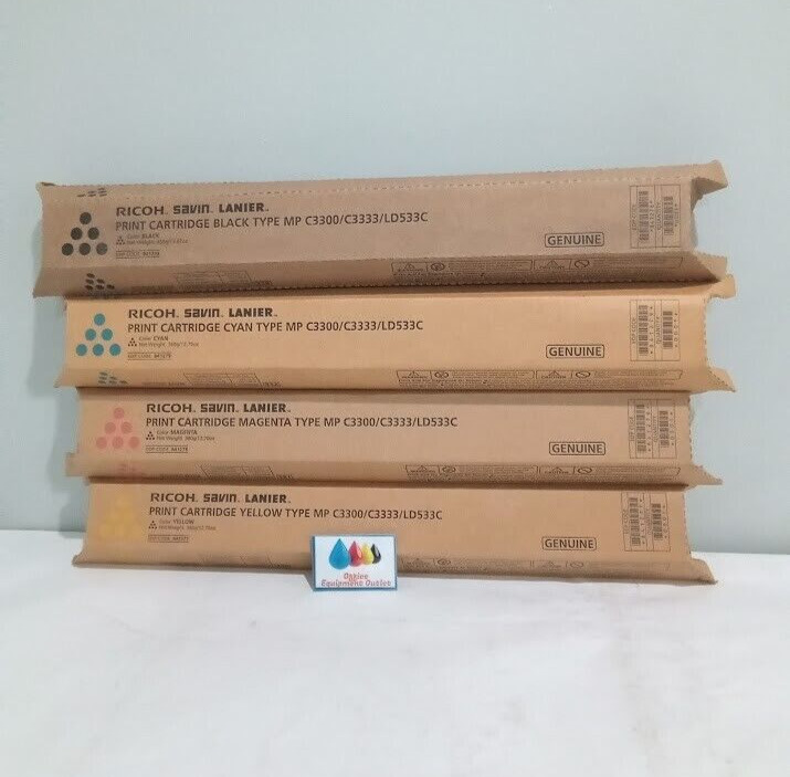 Ricoh MPC 2800 / 3300 Complete Toner Set Yellow Magenta Cyan Black