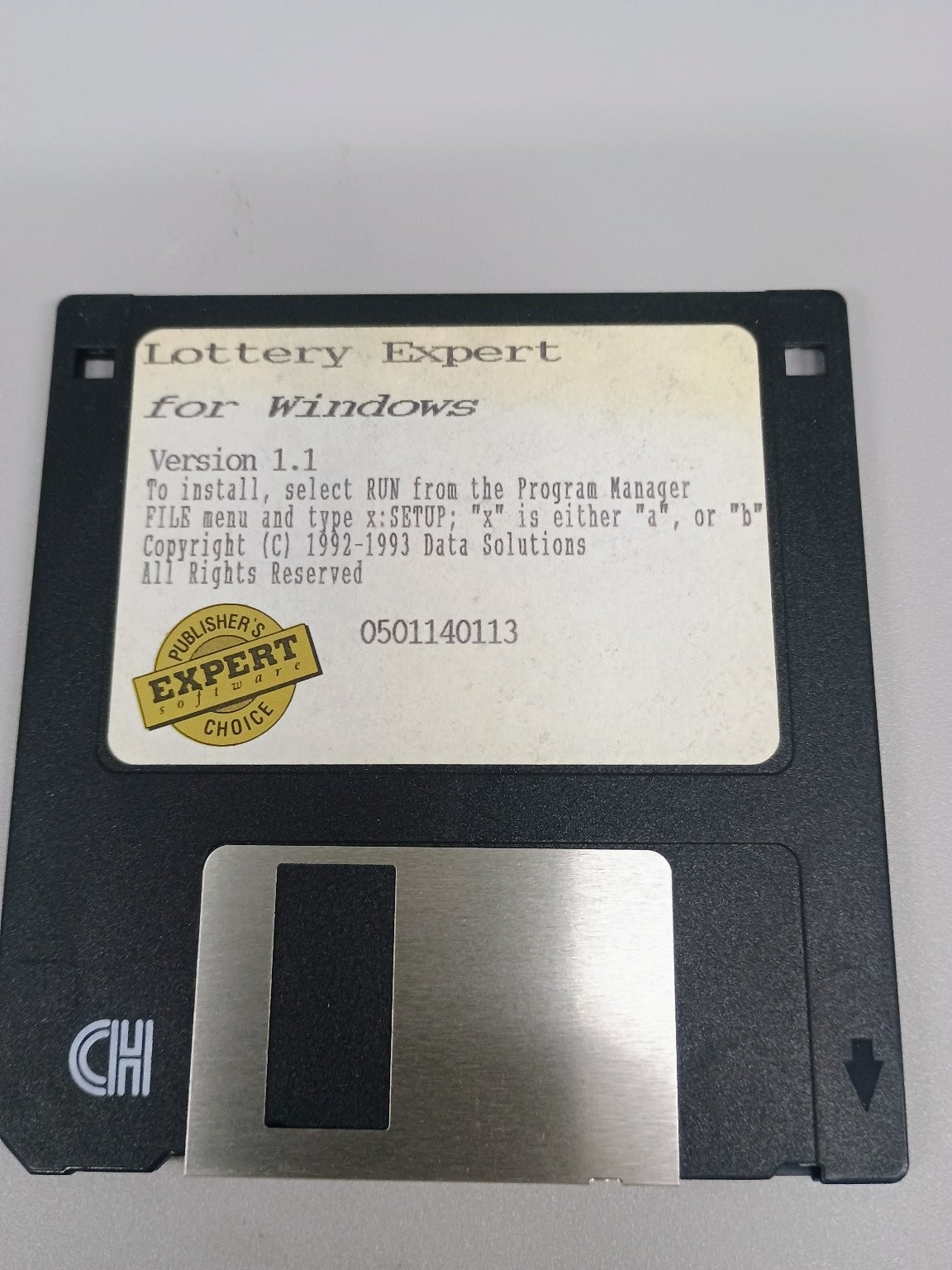 Lottery Expert Software v1.1 for Windows 3.5″ Floppy Disk 1992-1993 Vintage