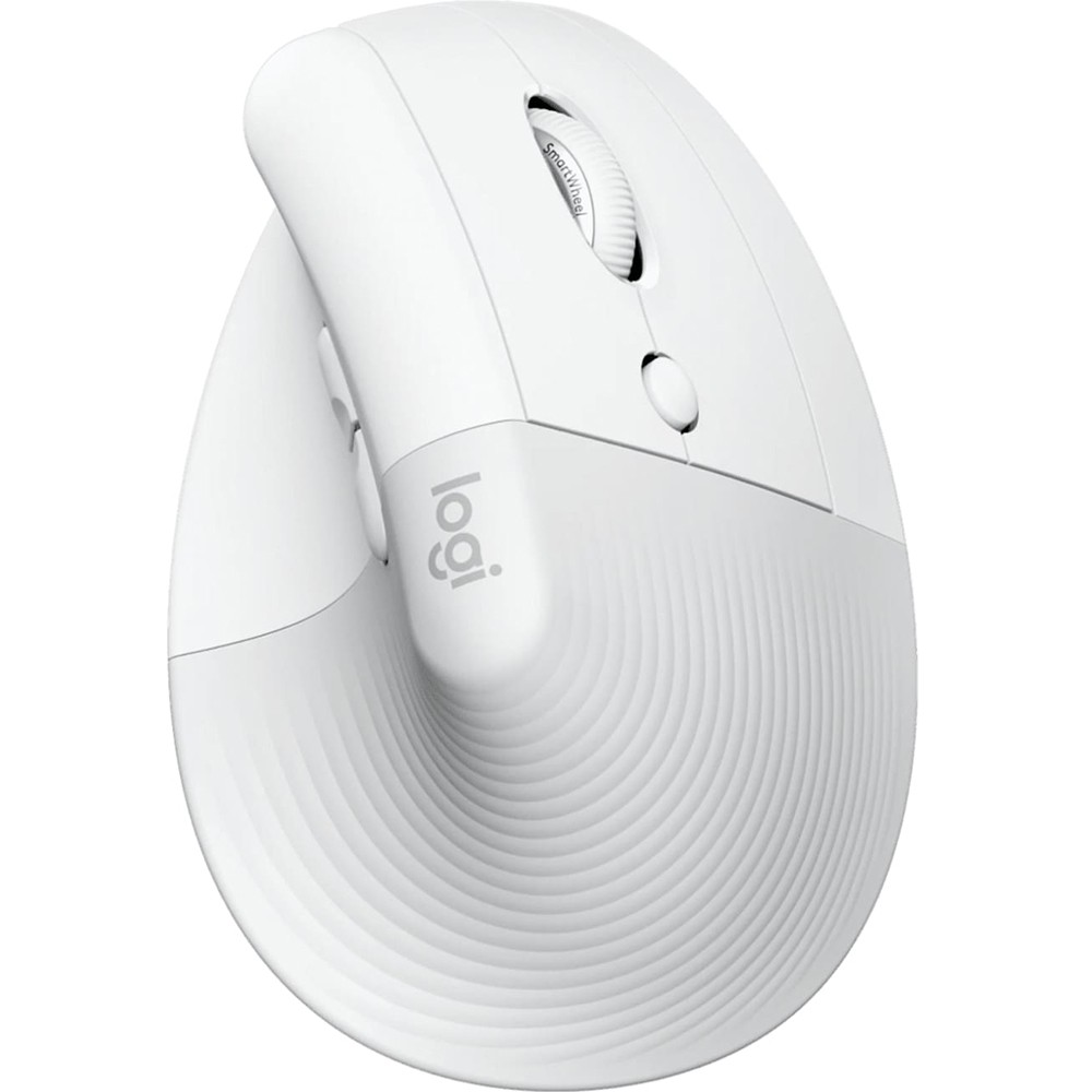 Logitech Core Lift Vertical Ergonomic Wireless Mouse in Off-White – 910-006469
