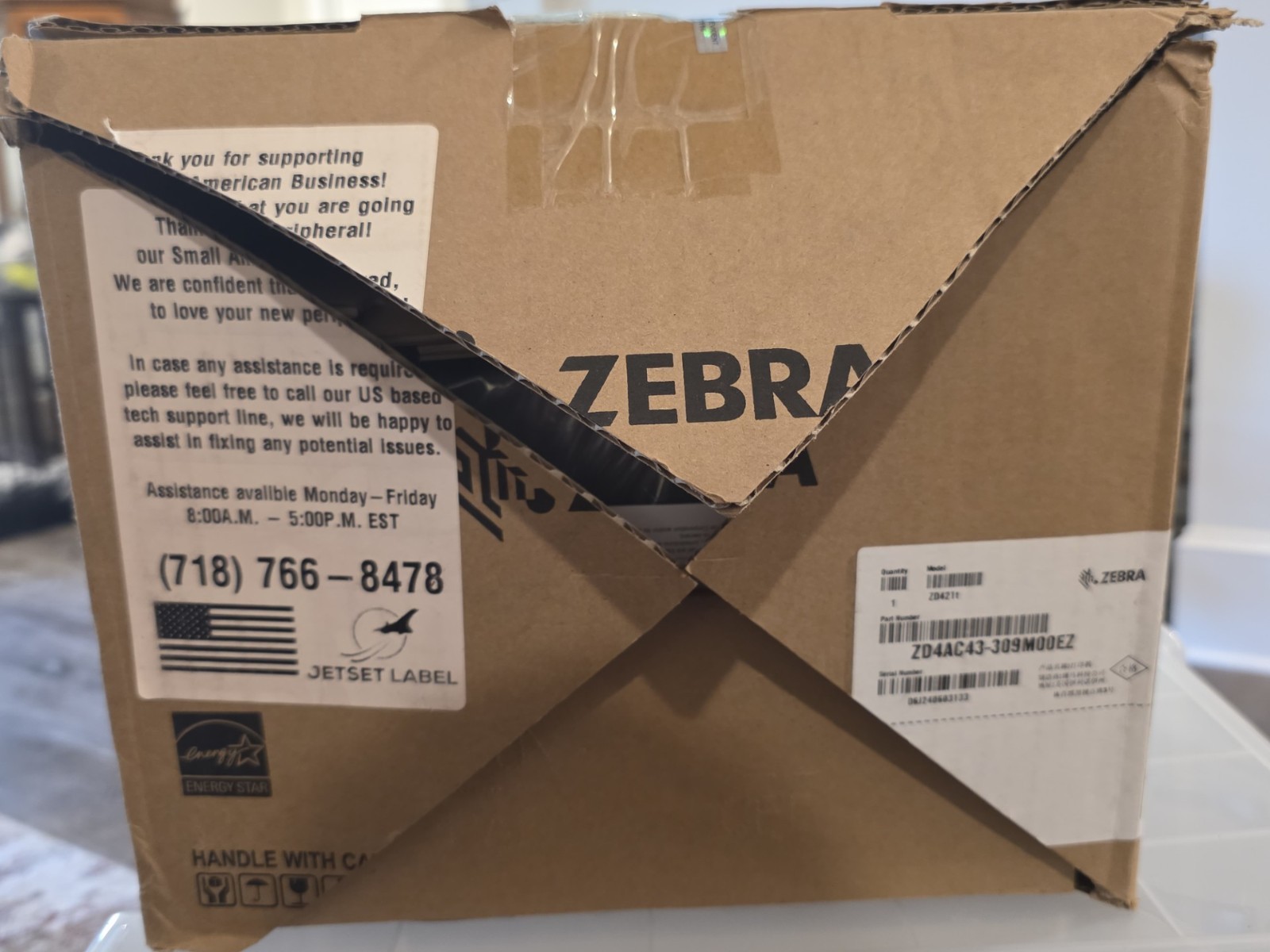 Zebra ZD421T Barcode Thermal USB Label Printer ZD4AC43-309M00EZ New Open Box