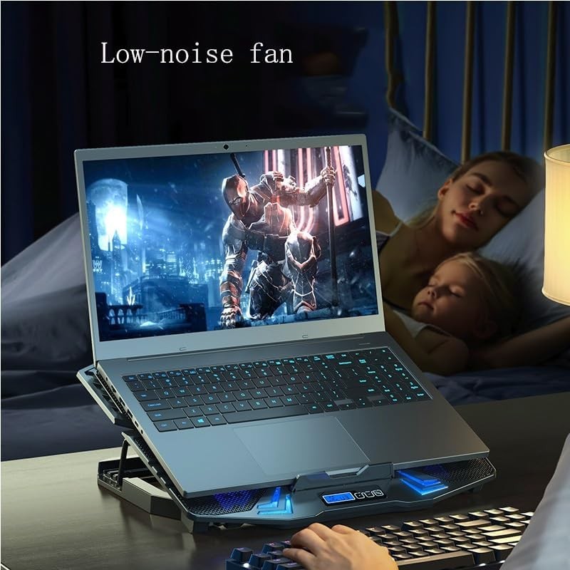 Laptop Cooling Pad For 11-17″ inch Laptop Dual USB Fan Cooler Stand 5 Quiet Fans