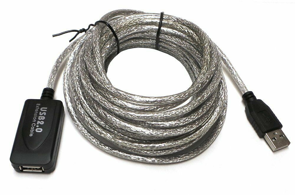 25Ft 25′ Ft USB 2.0 Extension Repeater Cable Signal Booster A Male To A Female