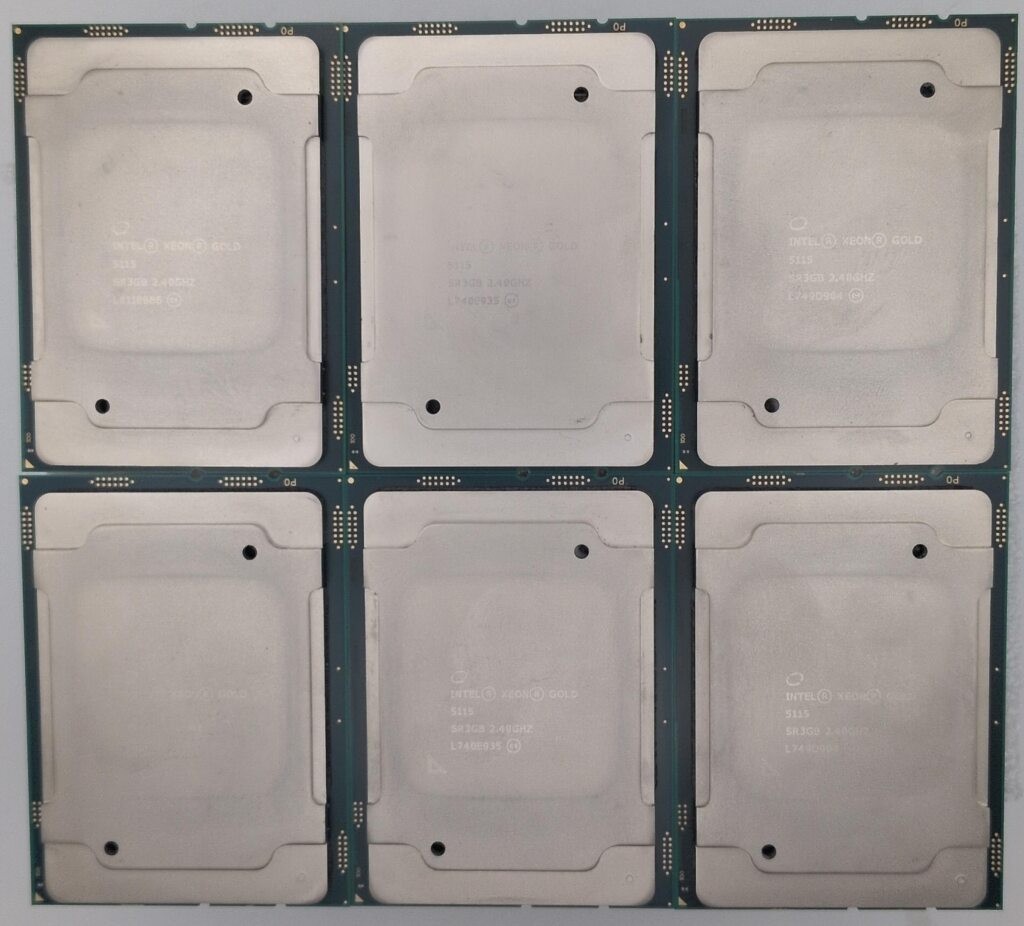 LOT OF 6 INTEL XEON GOLD 5115 SR3GB 2.4GHz (Max Turbo 3.2GHz) 13.75MB LGA3647