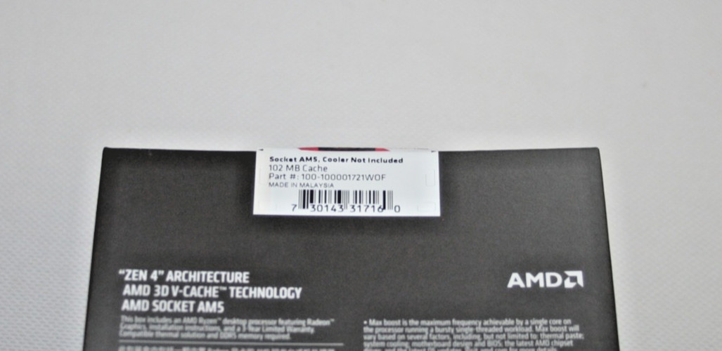 AMD Ryzen 5 7600X3D CPU processor with Radeon Graphics 6 Core 12 Thread Zen 4