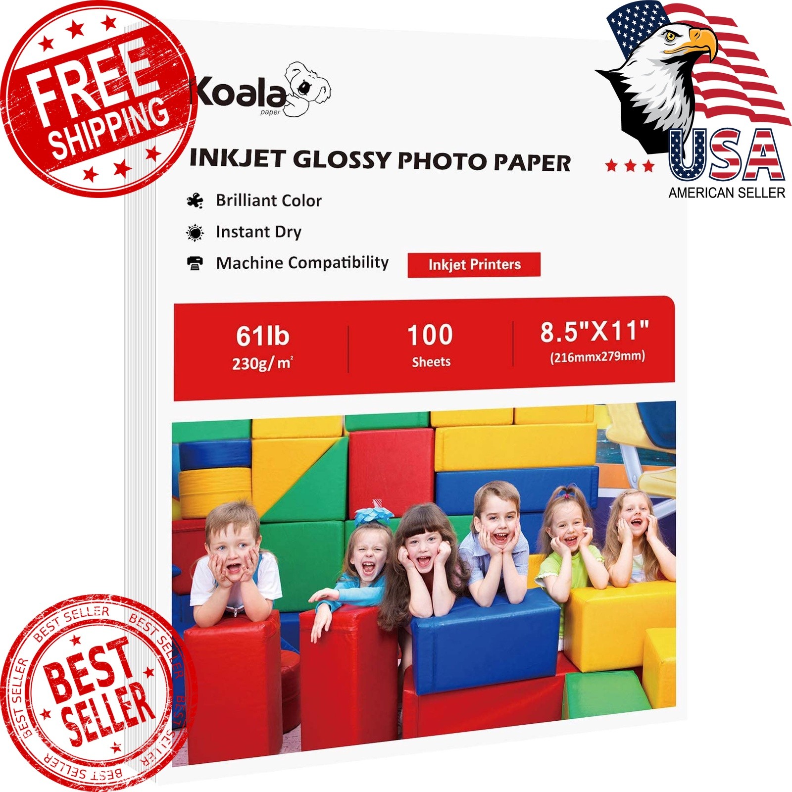 Koala Glossy Photo Paper 8.5×11″ 100 Sheets