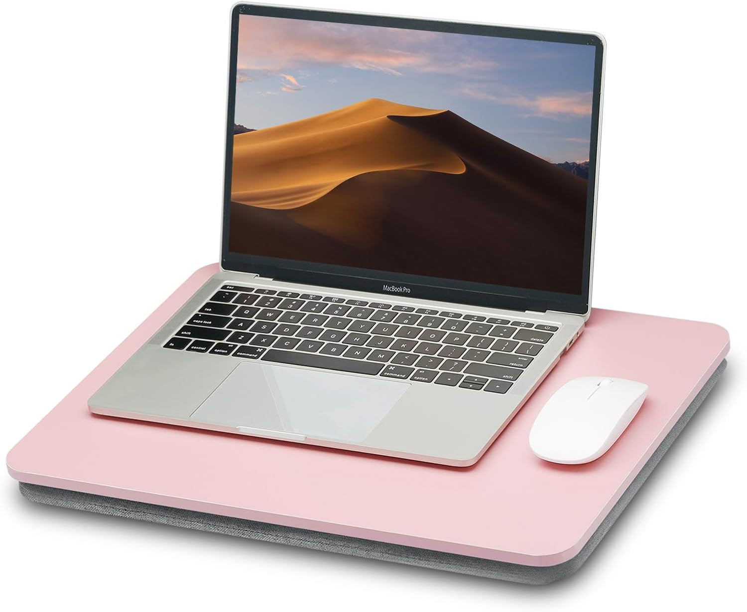 Portable Lap Desk With Cushion Fits 15.6″ Laptop Bed Couch Tablet Stand Pink
