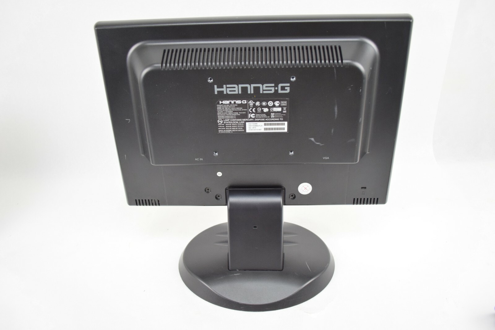 HannsG HW173A 17″ LCD Flat Panel Monitor Display VGA w/ Cords HSG1044 Grade A