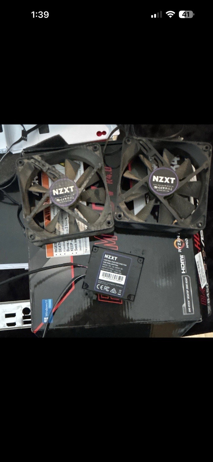 NZXT AER RGB 2 120mm Black RGB PWM Case Fan Fluid Bearing 1500RPM 52CFM