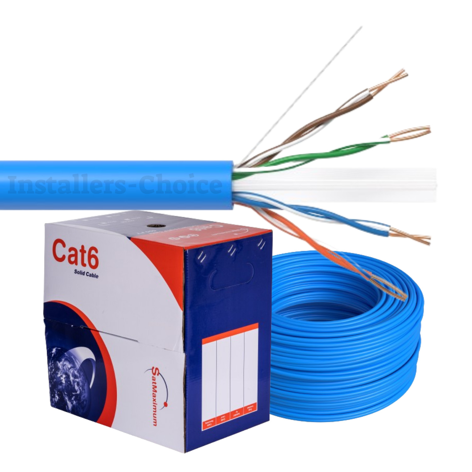 1000FT Cat6 Plenum Ethernet Cable 23AWG Solid CCA Blue High-Speed UTP CMP Rated