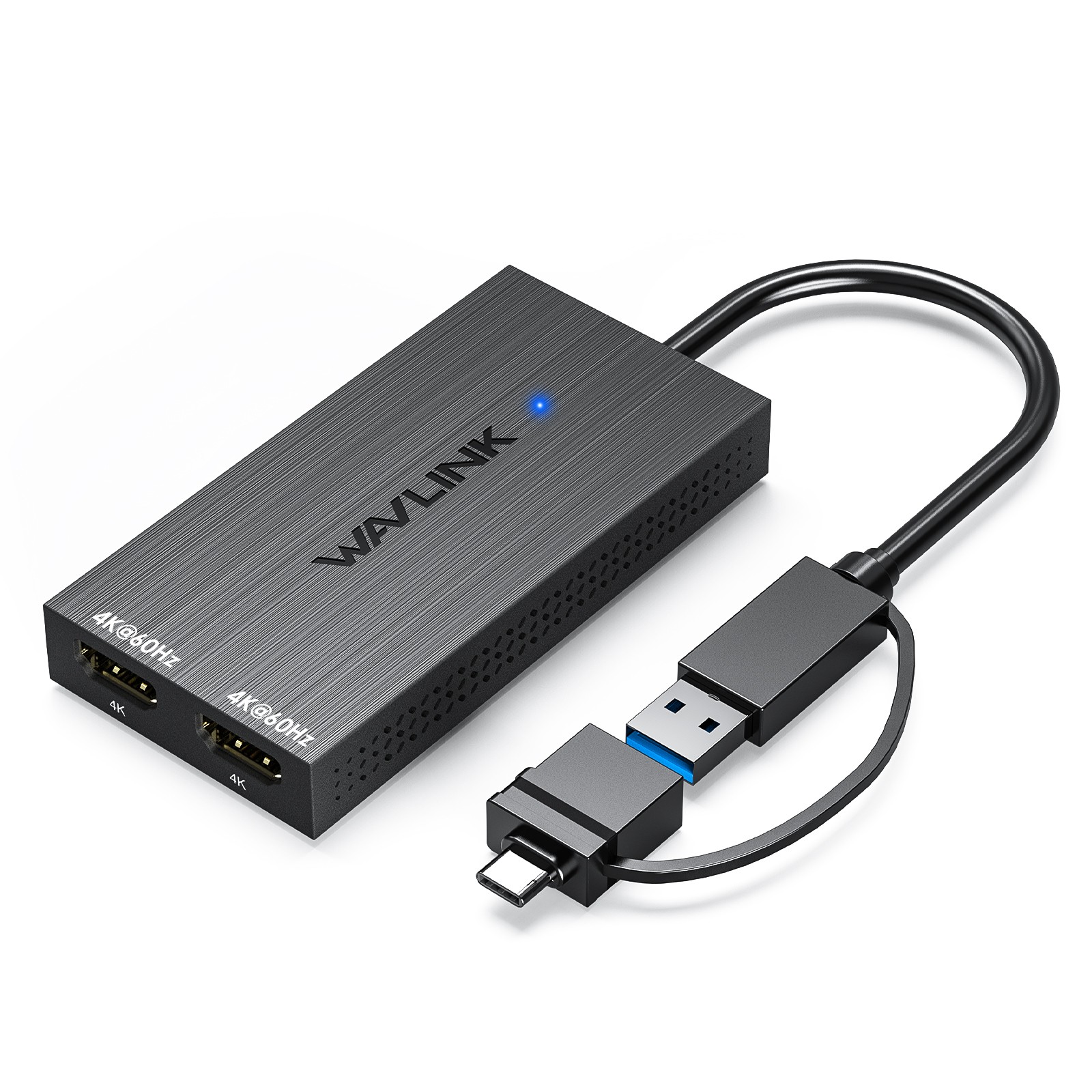 WAVLINK USB 3.0/USB C to Dual HDMI 4K@60hz Adapter Splitter Extended Displays