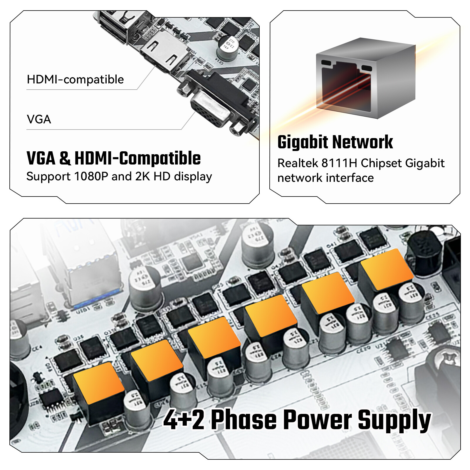 B450 Motherboard AM4, DDR4, PCIe 3.0, SATA3.0, M.2, USB 3.0, VGA/HDMI, Micro-ATX