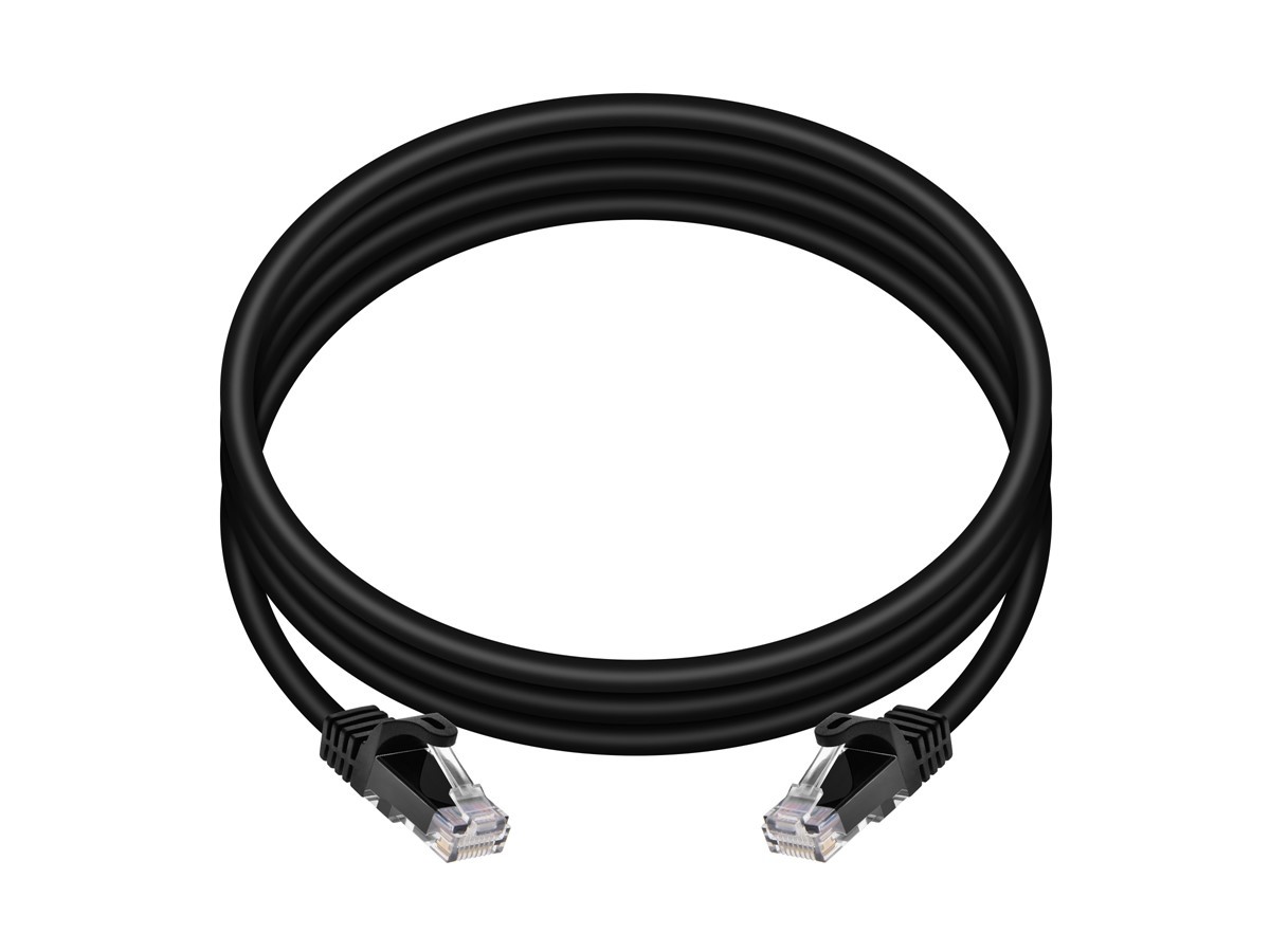 Flexboot Cat6 Ethernet Patch Cable Network RJ45 Stranded UTP 24AWG 7ft Black