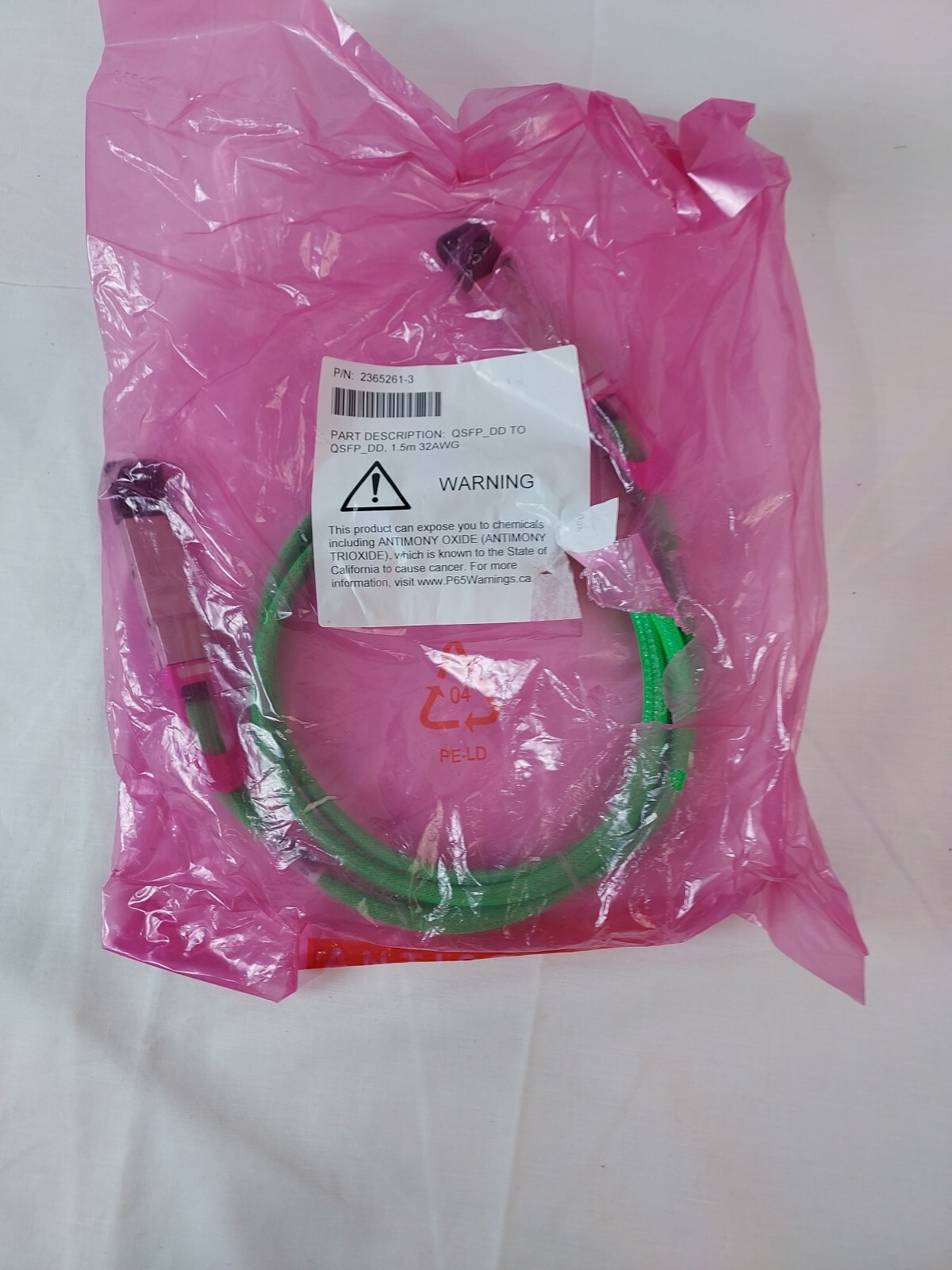 TE QSFP-DD 1.5M 32AWG 2×8 2365261-3