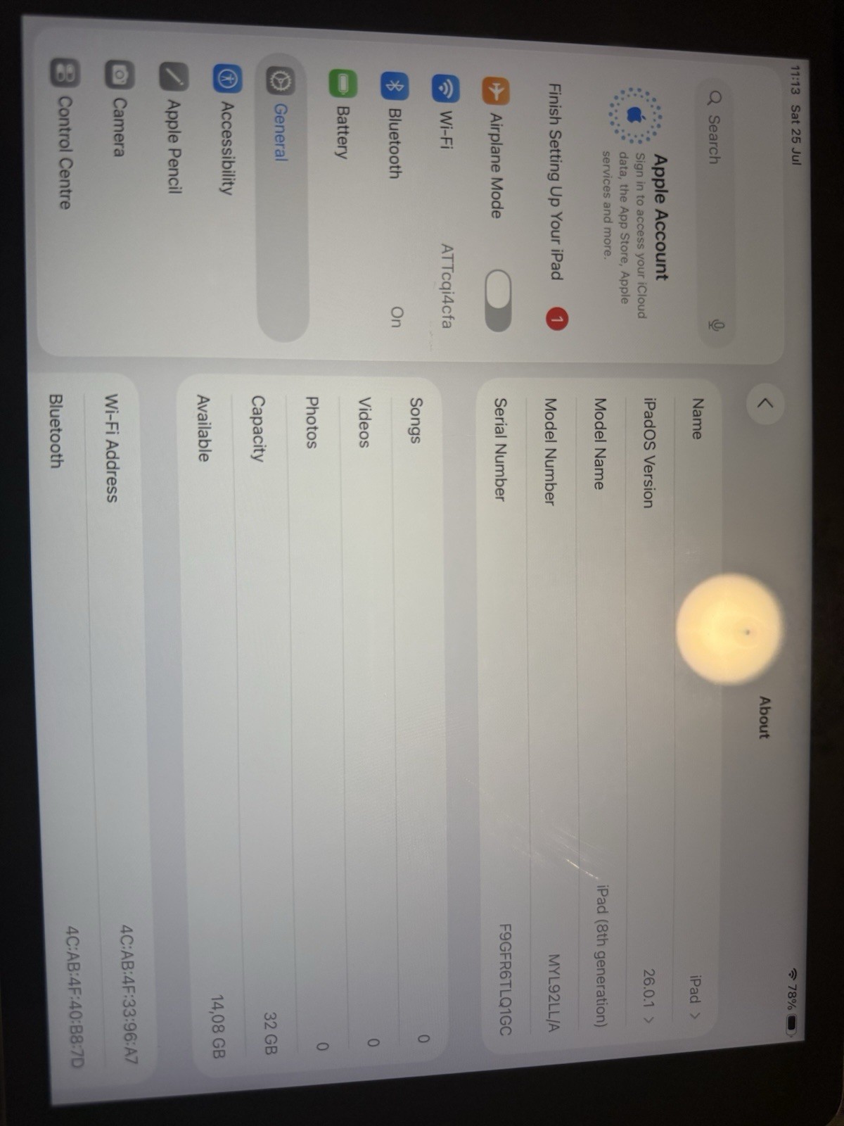 Apple iPad 8th Gen 10.2in 32GB Wi-Fi Gray A12 Bionic 3GB iPadOS
