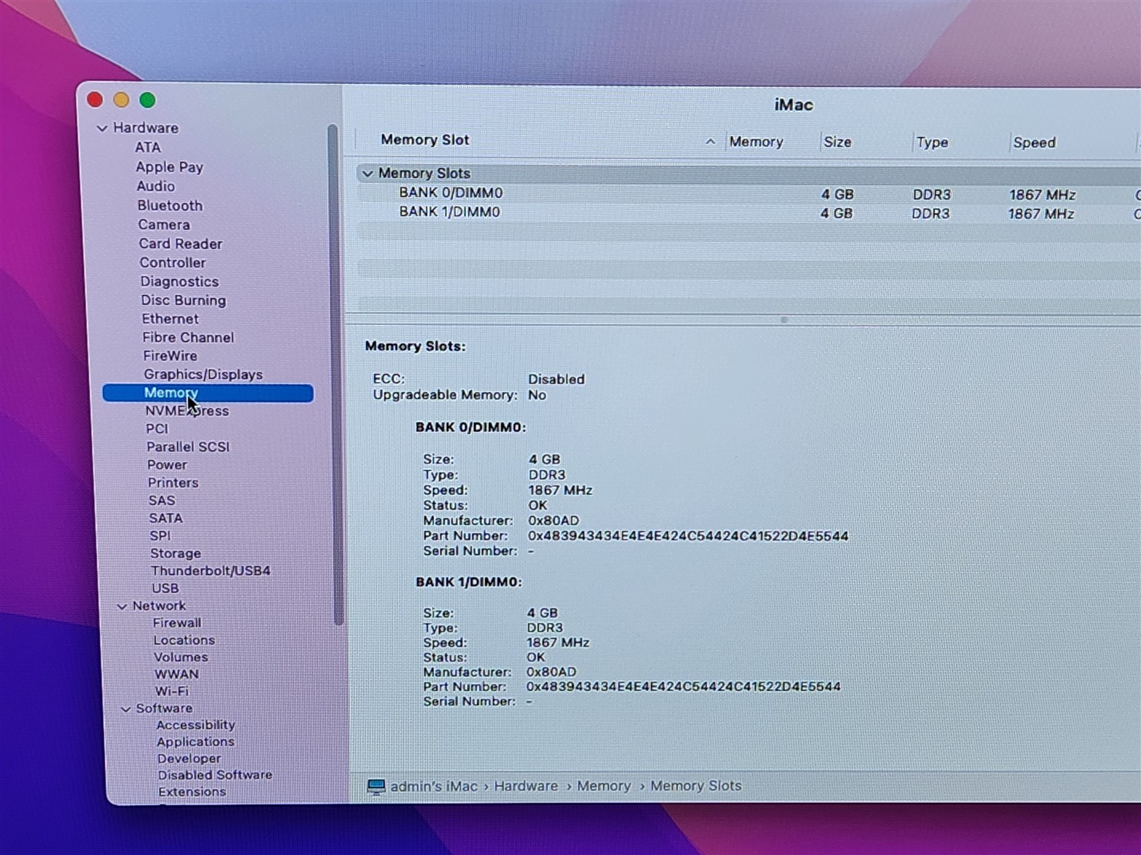 2015 21.5″ Apple iMac 16,1 Intel Core i5-5th gen @1.60GHz 8GB 1TB HDD ~CRCKED~