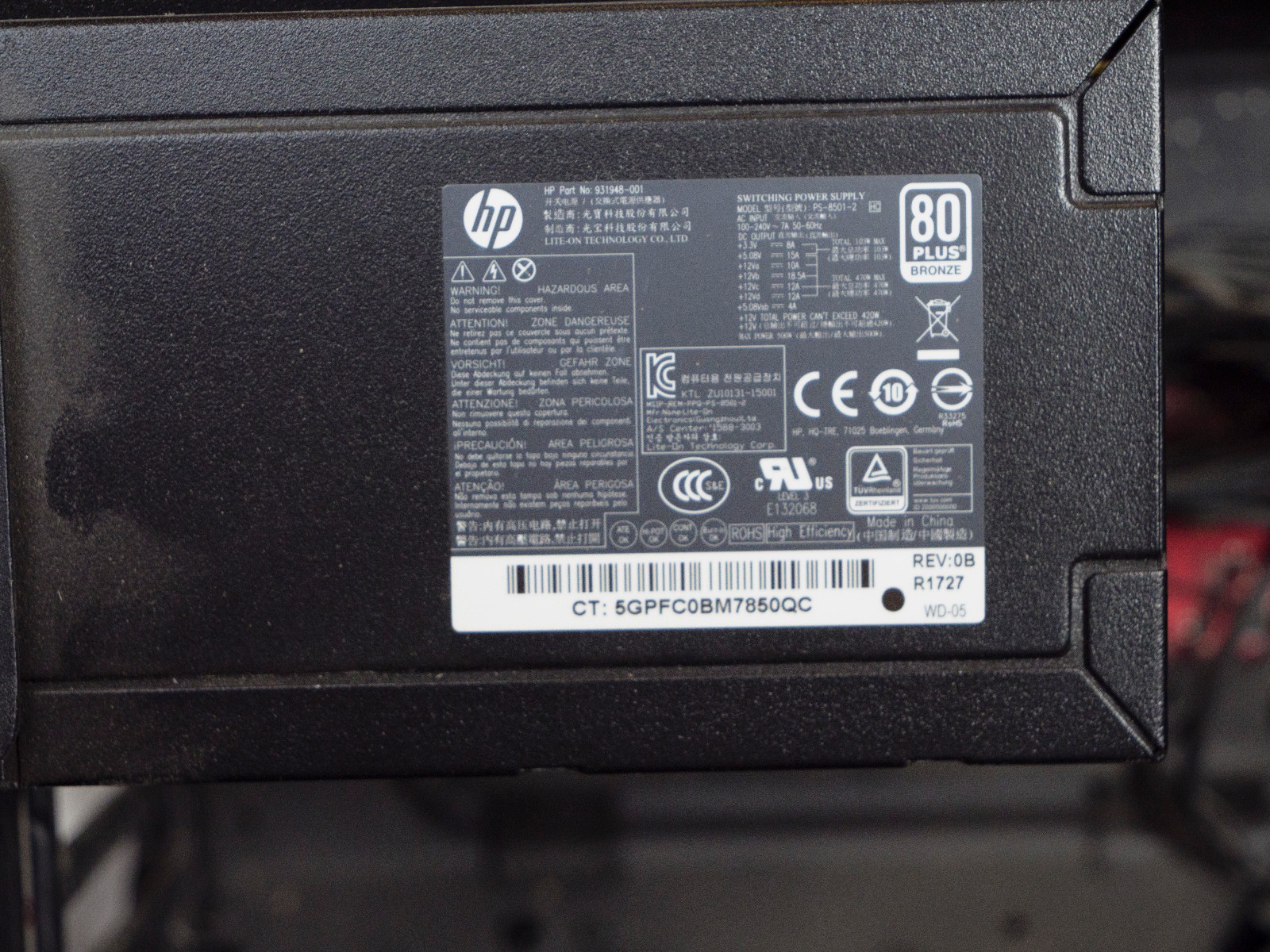 HP OMEN Accelerator GA1-1000 eGPU GPU Thunderbolt Enclosure – Dusty – Untested