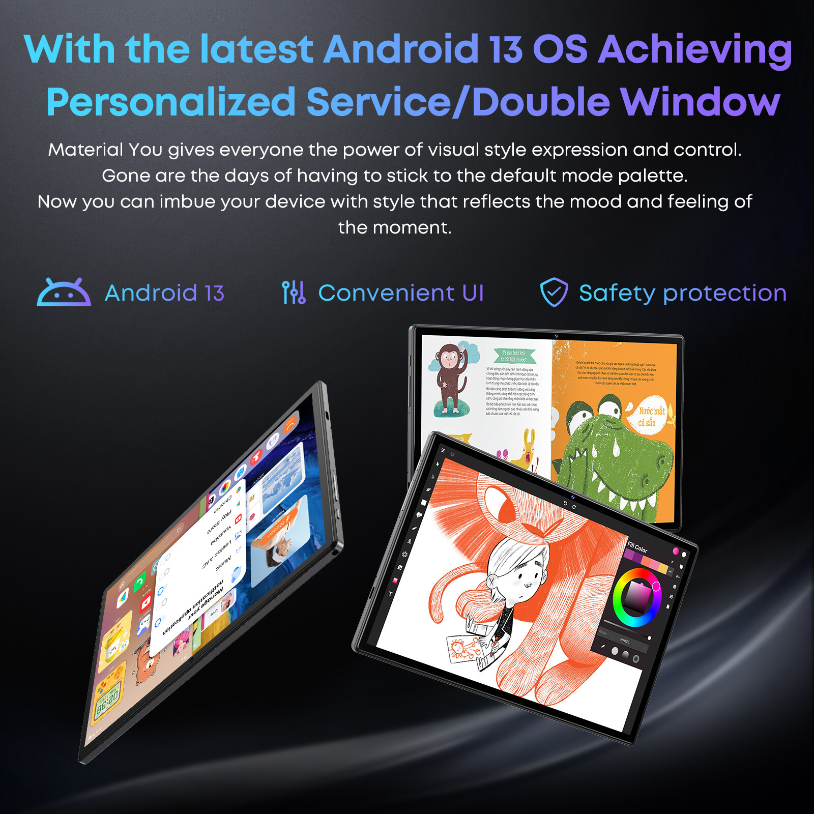 CHUWI 10.1” Android 13 Tablet 128GB Octa Core up to 2.6Ghz Tablet 4G LTE