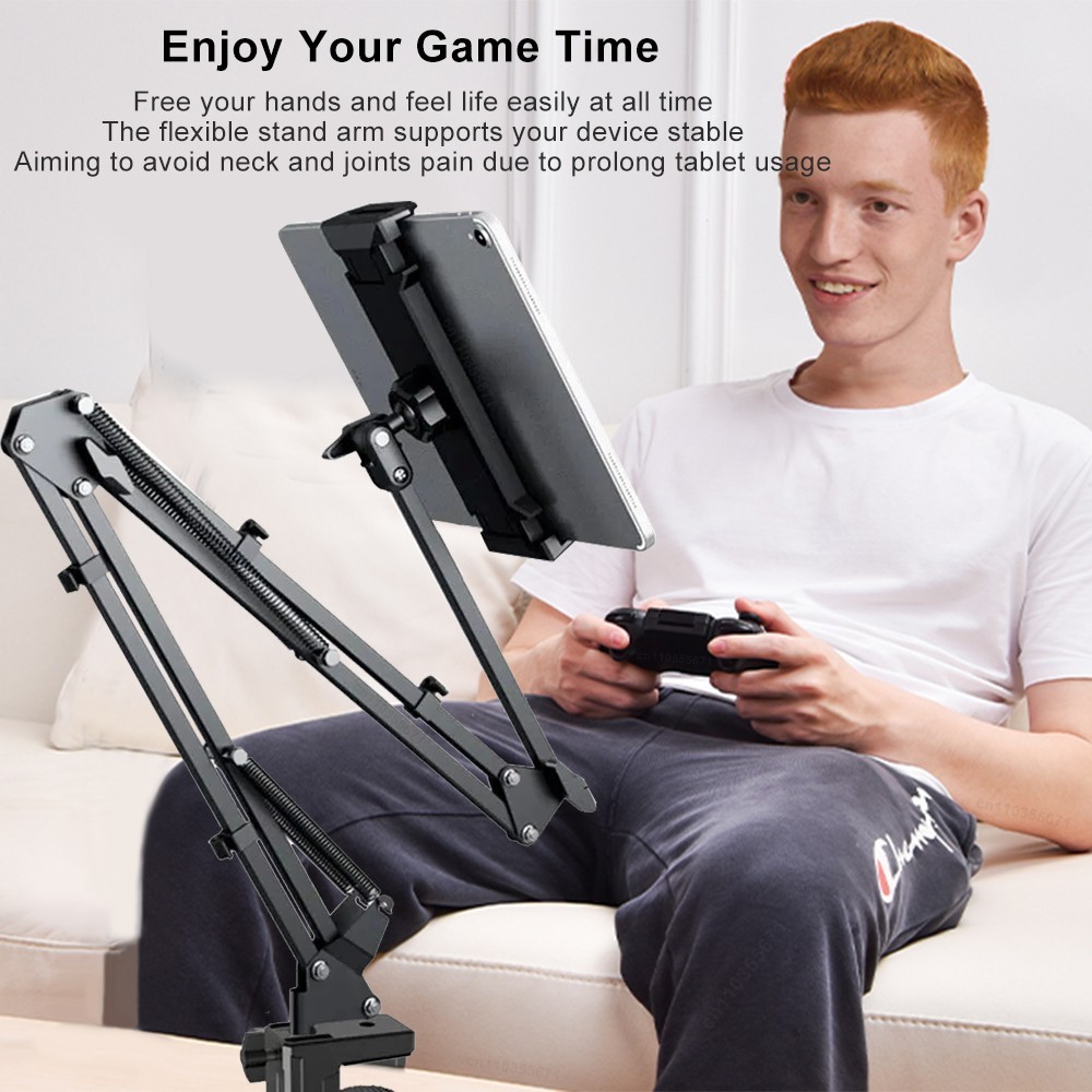 Tablet Holder for Bed Adjustable Tablet Phone Bed Stand Mount with 360° Rotation