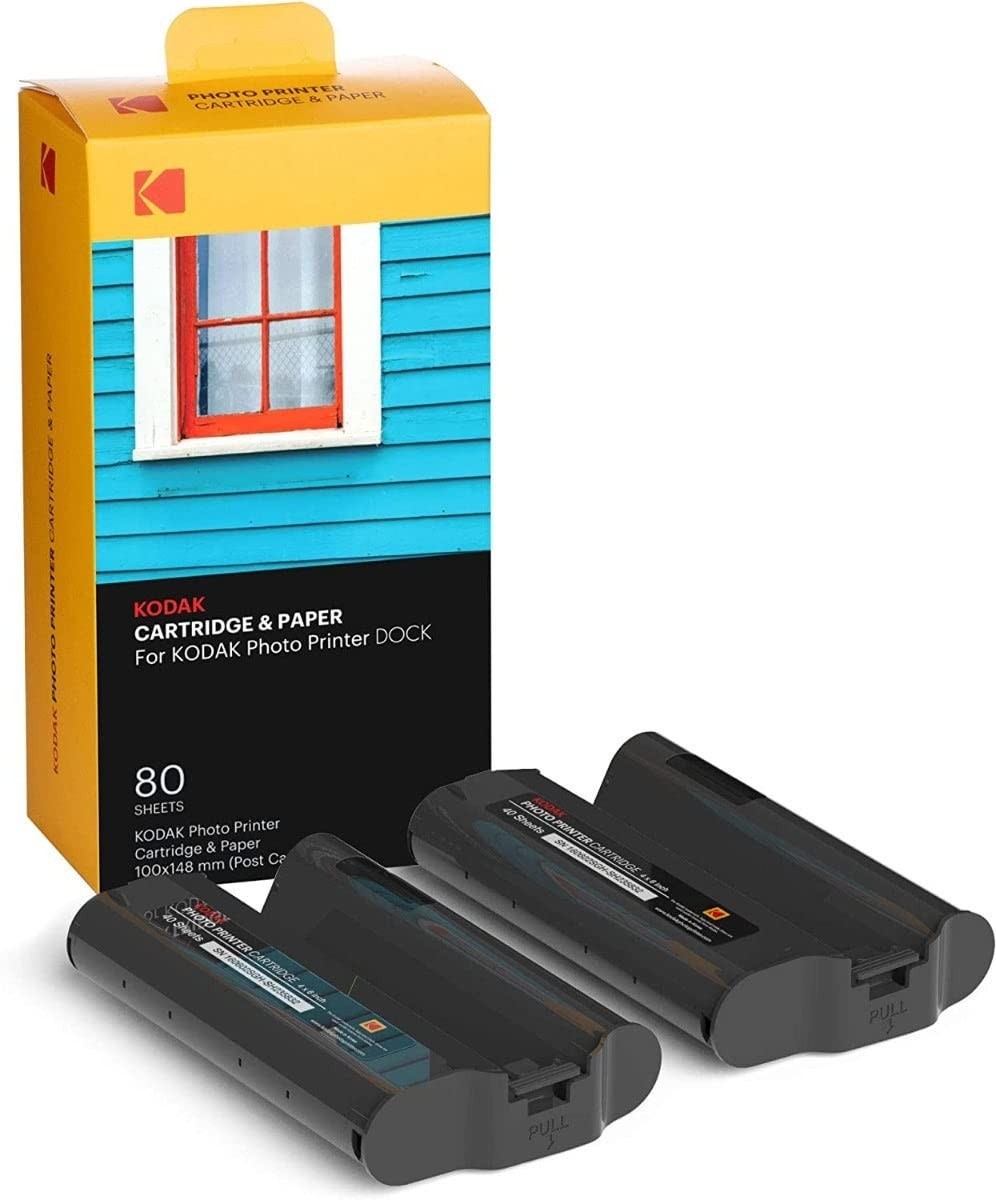 NEW Kodak Dock Plus PHC-80 Cartridge Refill & Paper – 80 Pack – 4×6″ for PD450