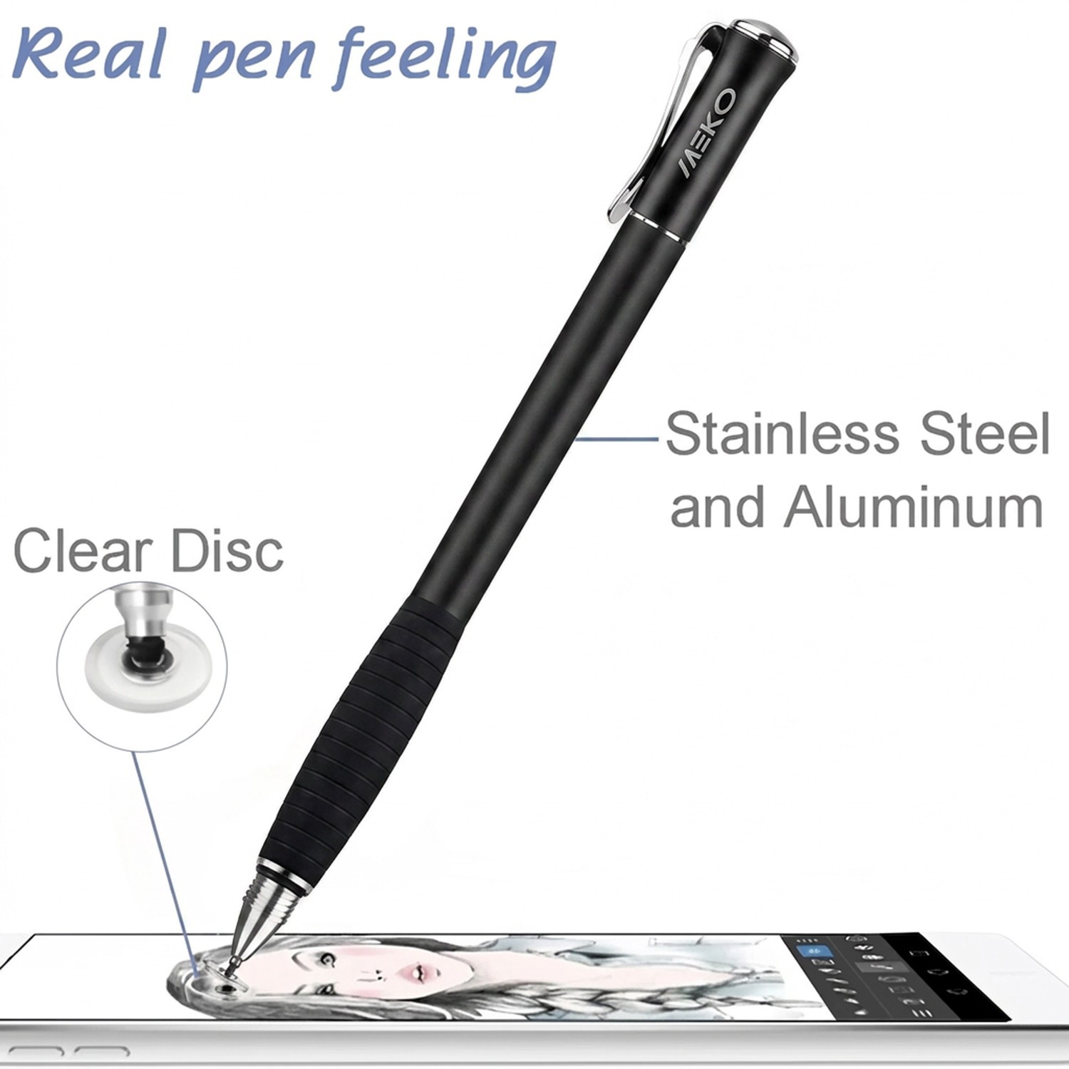 (2nd Generation) [2 in 1 Precision Series] MEKO Disc Stylus Pen 2PCS