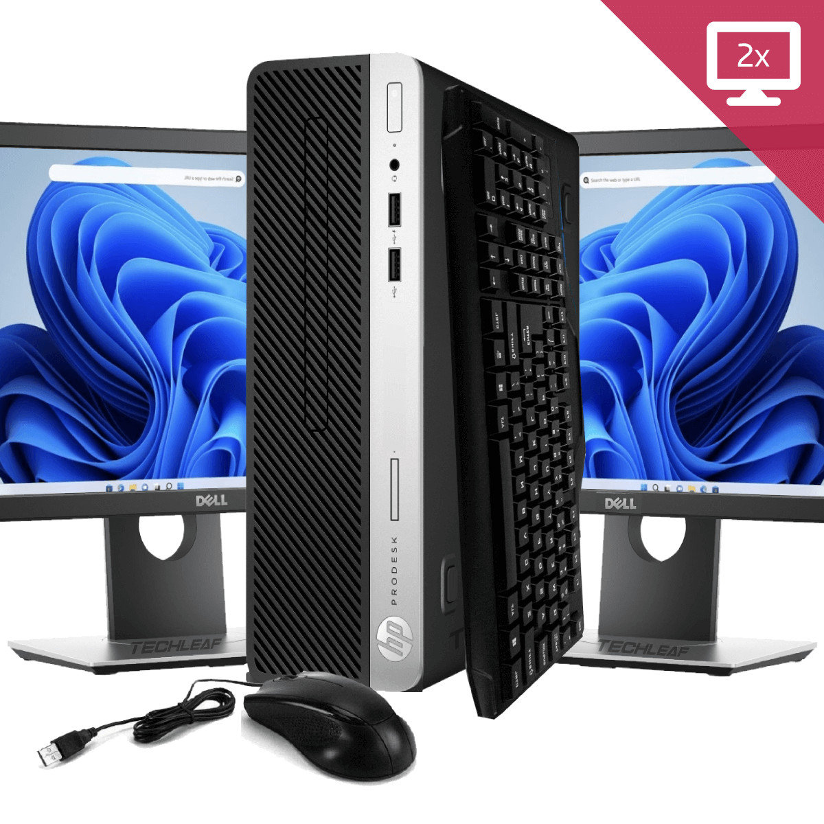 HP Desktop Computer PC i5, up to 16GB RAM, 4TB SSD, 24″ LCDs, Windows 10, WiFi