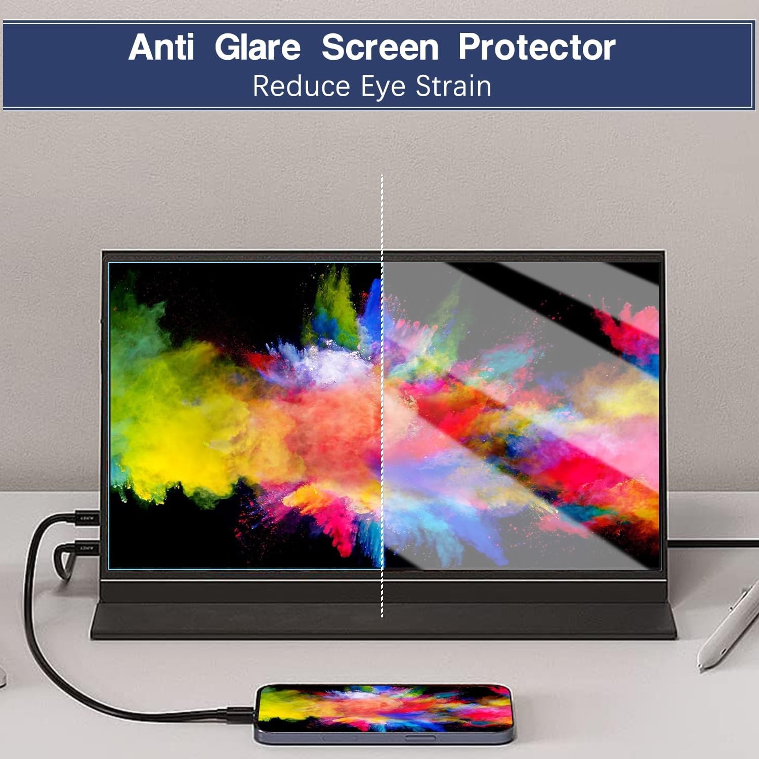 18.5″ Screen Protector for Portable Monitor | Anti-Blue Light & Anti-Glare Matte