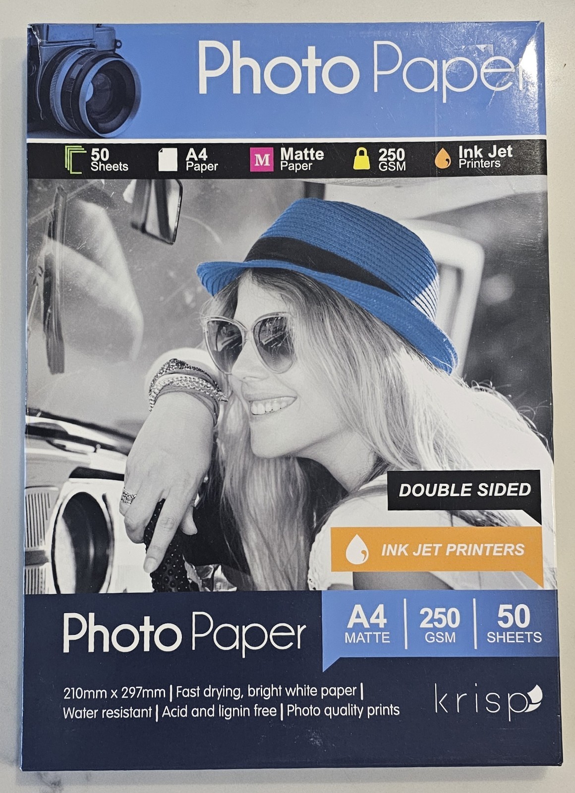 Krisp A4 Matte Photo Paper 250 GSM 35 Sheets Double Sided Inkjet Printer KPPMA45