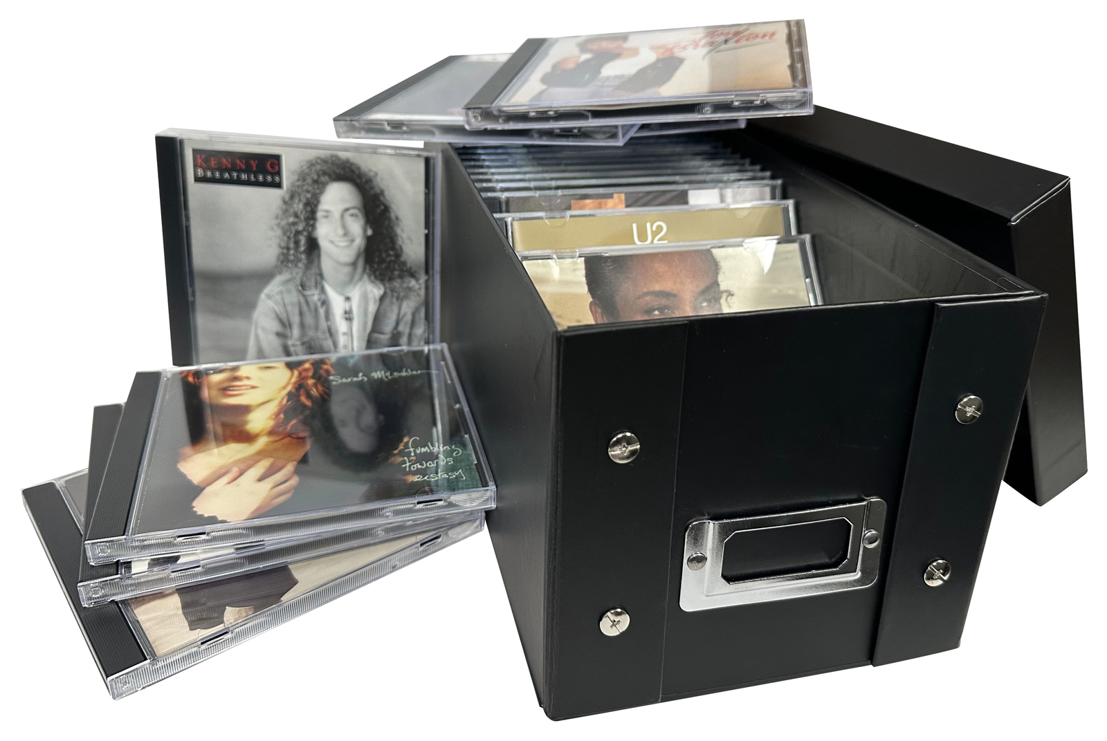 CheckOutStore Black CD Jewel Cases Storage Box (Holds 29 Cases) Lot