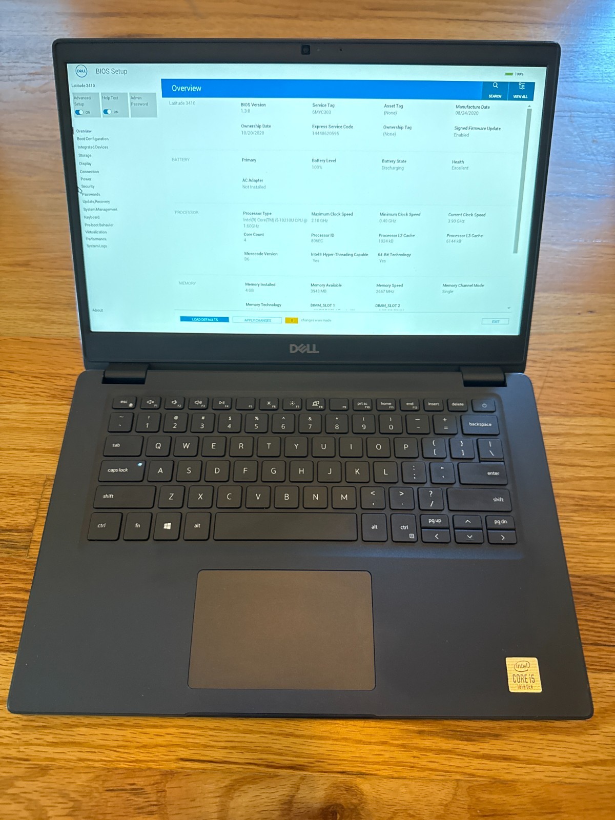 Dell Latitude 3410 i5-10210u, 4GB RAM, FHD (1920×1080) Non-Touch, no SSD no OS