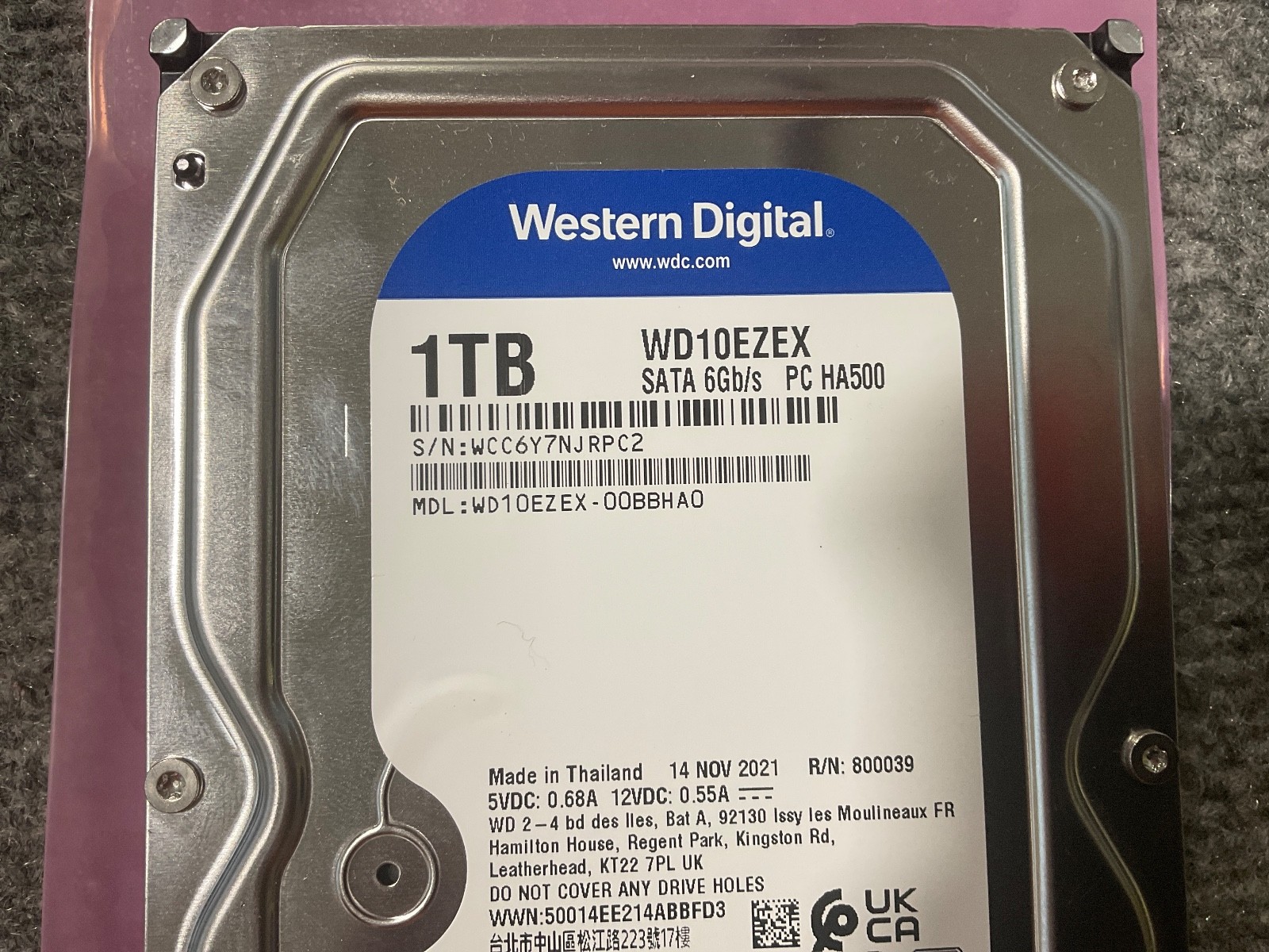 Western Digital Blue 1TB SATA2 7200 rpm Hard Drive WD10EZEX •TESTED GOOD