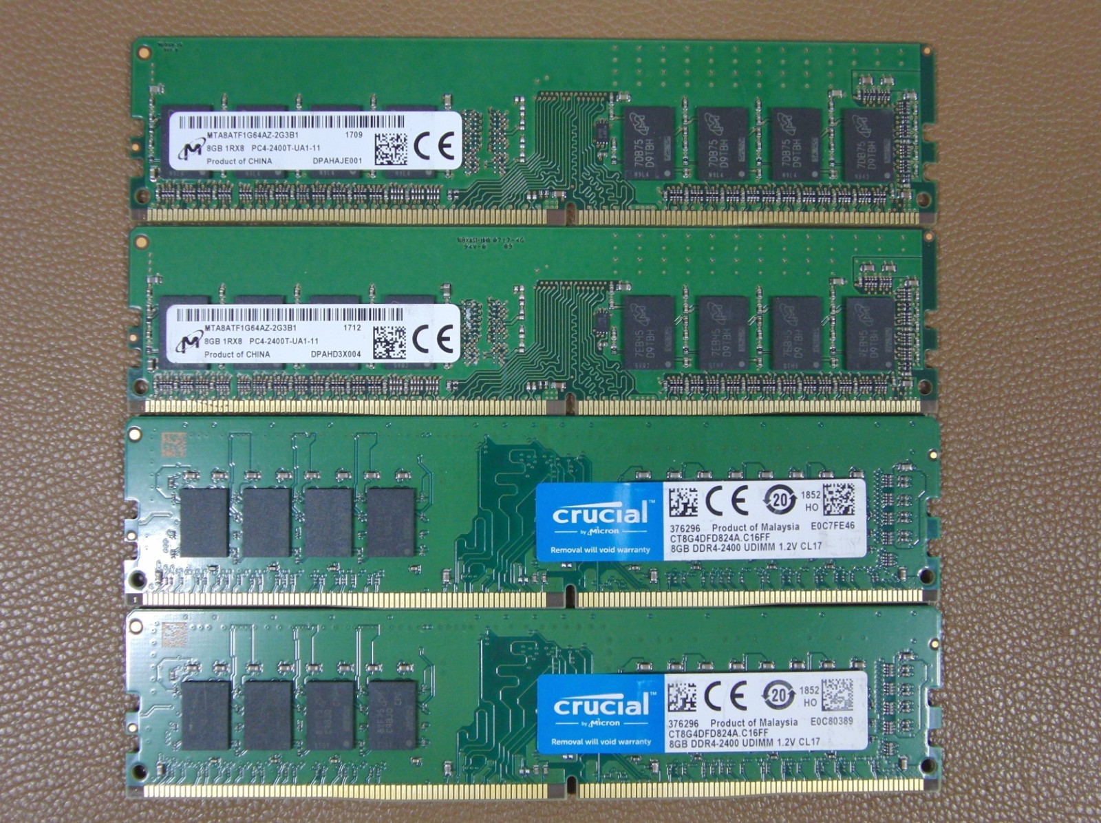 Lot (50) x 8GB Mixed Model ~ Matching Pairs ~ DDR4 PC4-19200 2400MHz Desktop RAM