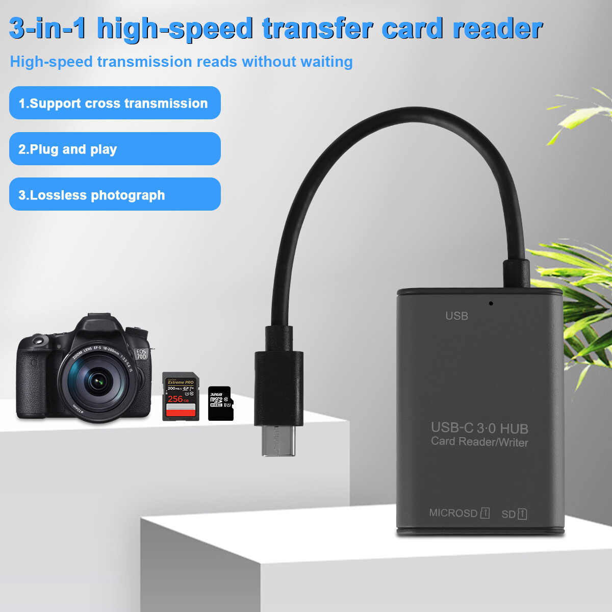 USB C to SD Card Reader/Writer/OTG Adapter USB3.0 for MacBook Camera Android USA