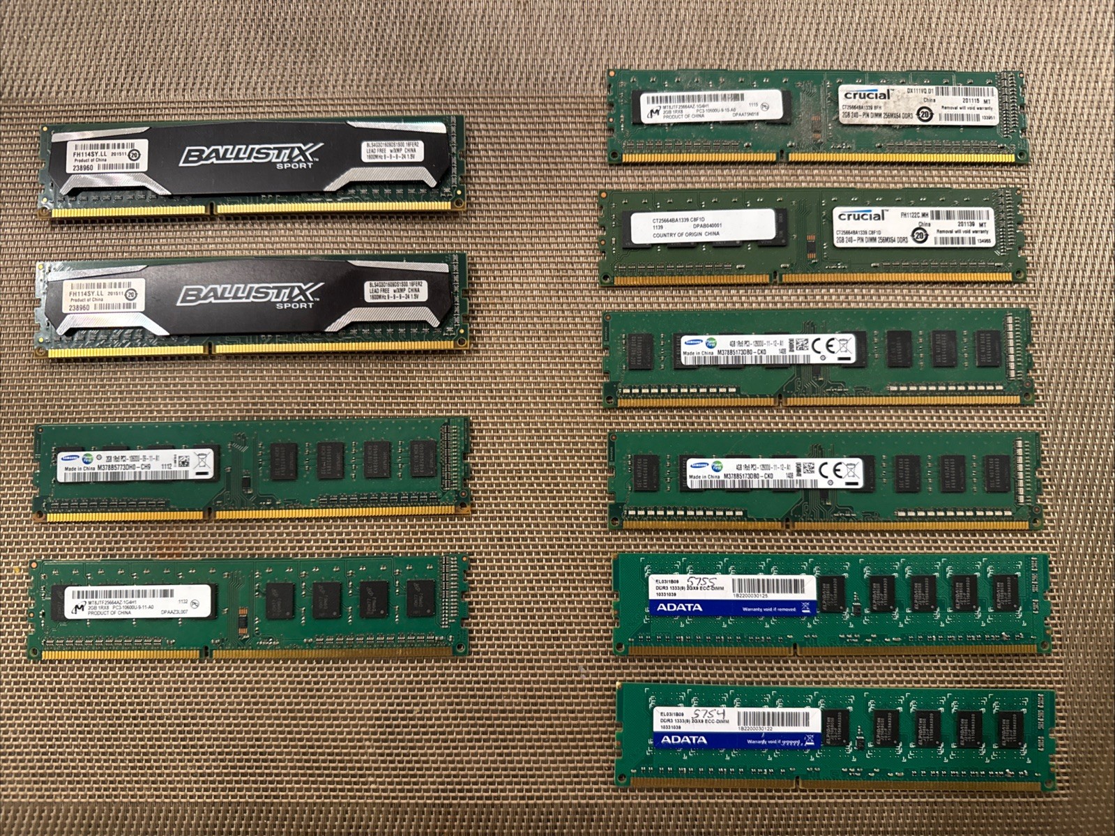 DDR3 Ram Brundle Sale, 10 Pieces Total.