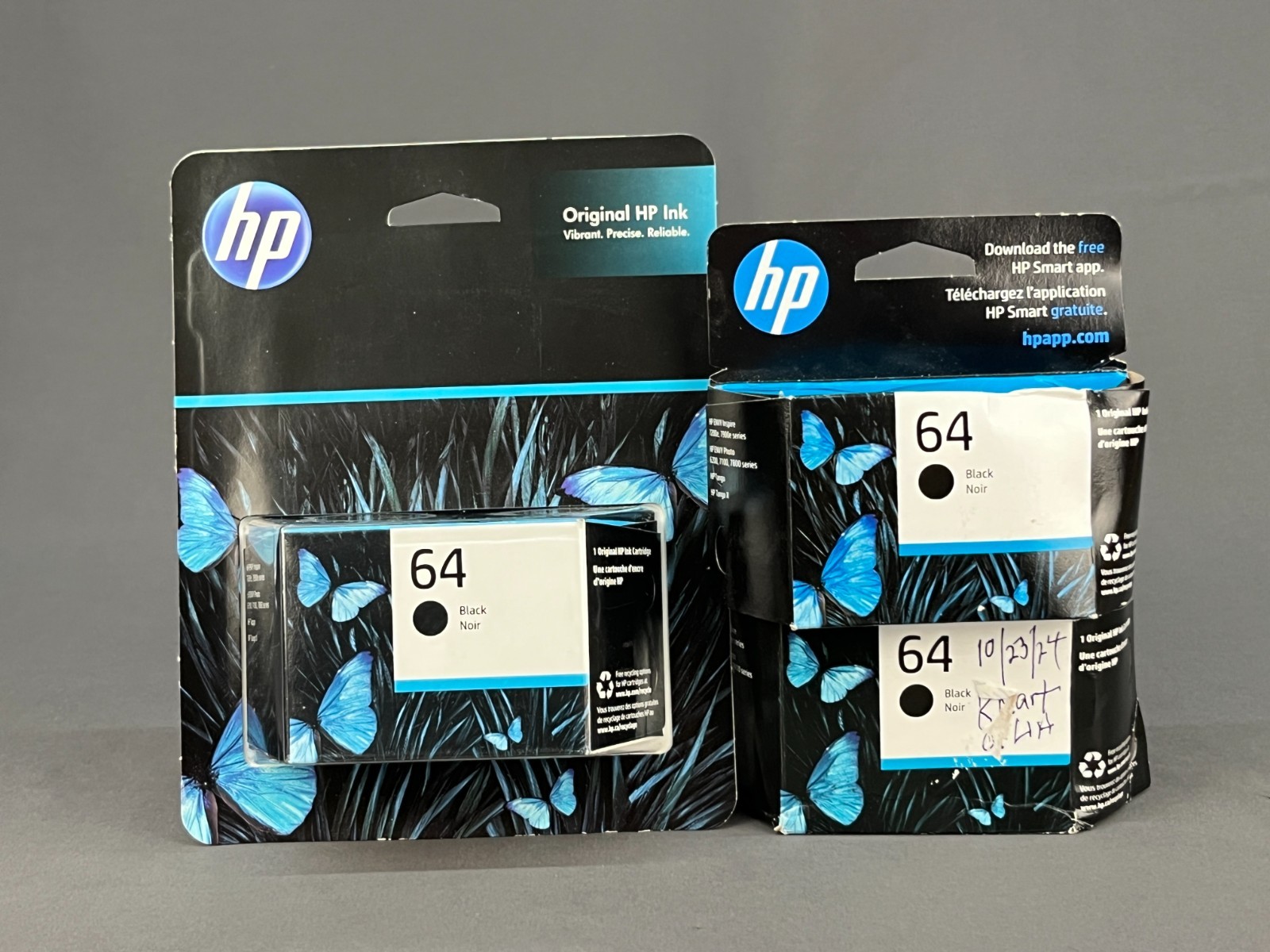 3 NEW – HP 64 Original Black Ink Cartridge – N9J90AN – 2025 + 2026 (3E)